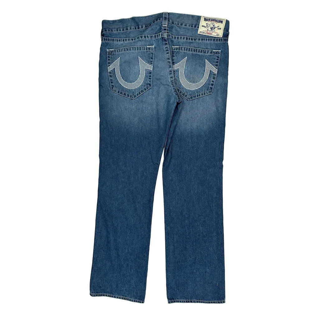 True Religion Jeans - 40W 31L Blue Cotton Refurbished - Thrifted (note: this is a term often used to describe second- refurbished available on Cerqular
