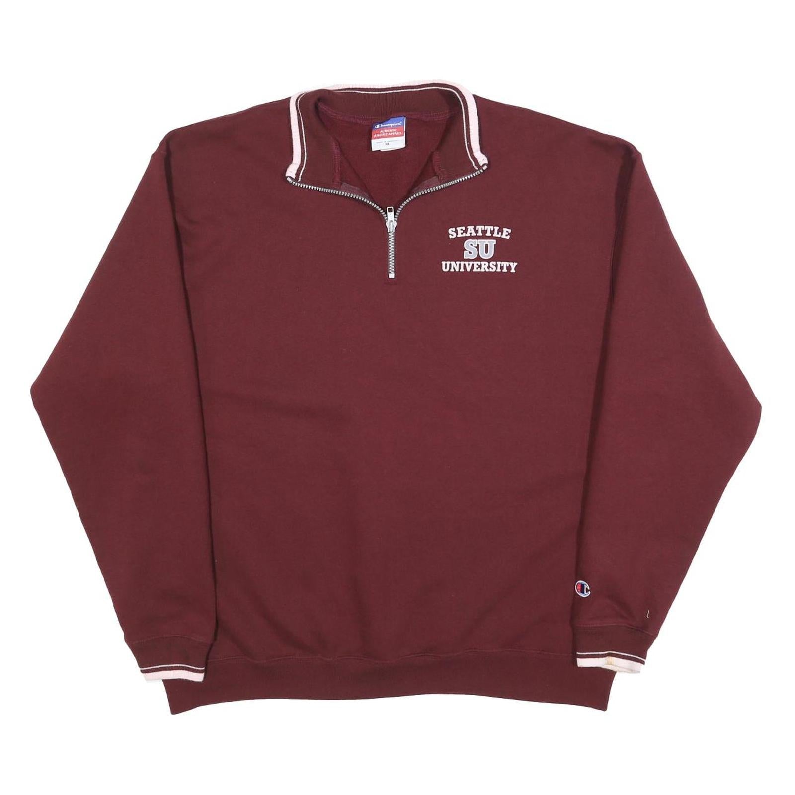 Buy CHAMPION Mens Maroon 1/4 Zip Sweatshirt XL Seattle University Logo Refurbished - $29.89 CHAMPION Mens Maroon 1/4 Zip Sweatshirt XL Seattle University Logo Refurbished - N/A refurbished available on Cerqular