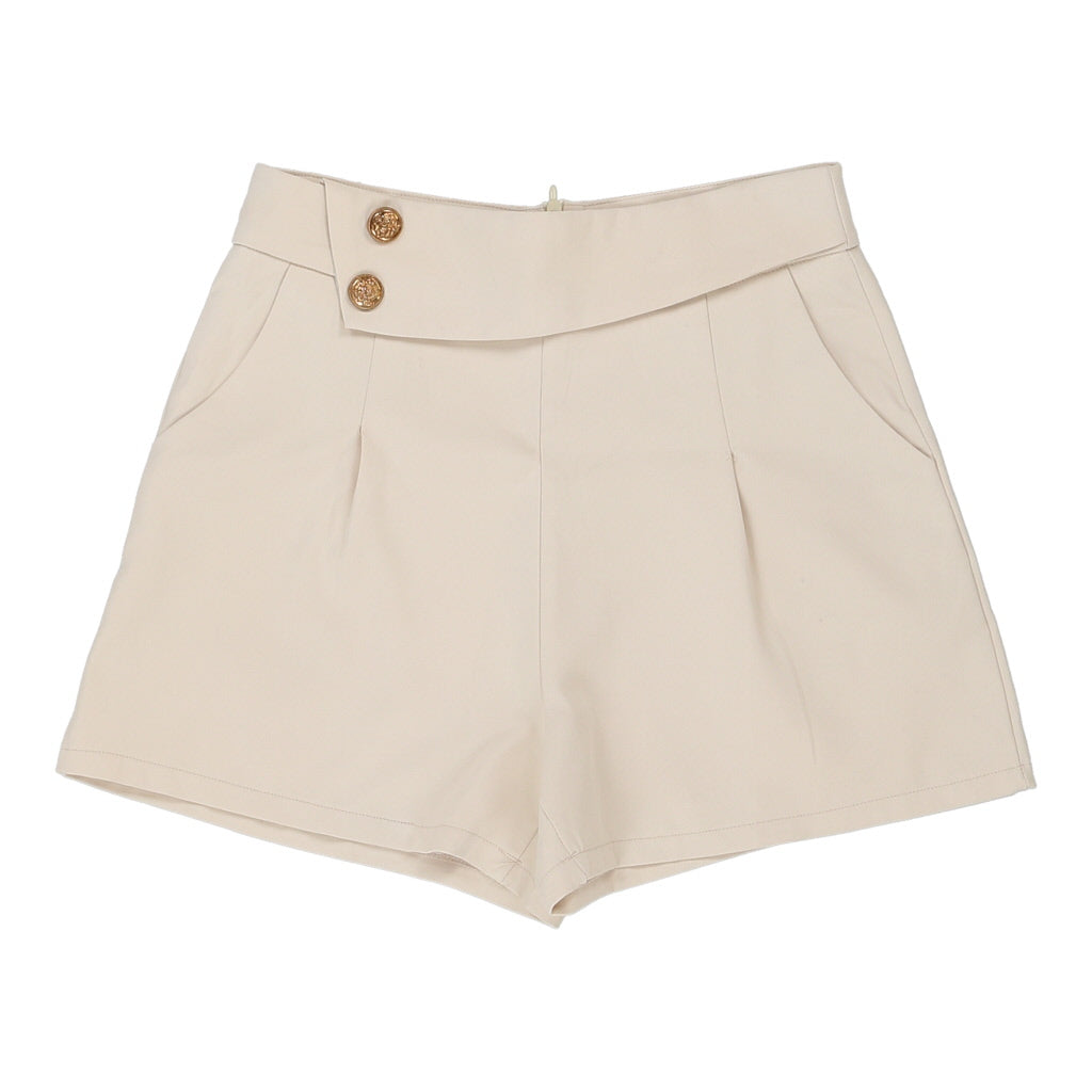 Cecilia Shorts - Medium Cream Polyester Blend Refurbished - Thrifted (note: this is a term often used to describe second- refurbished available on Cerqular