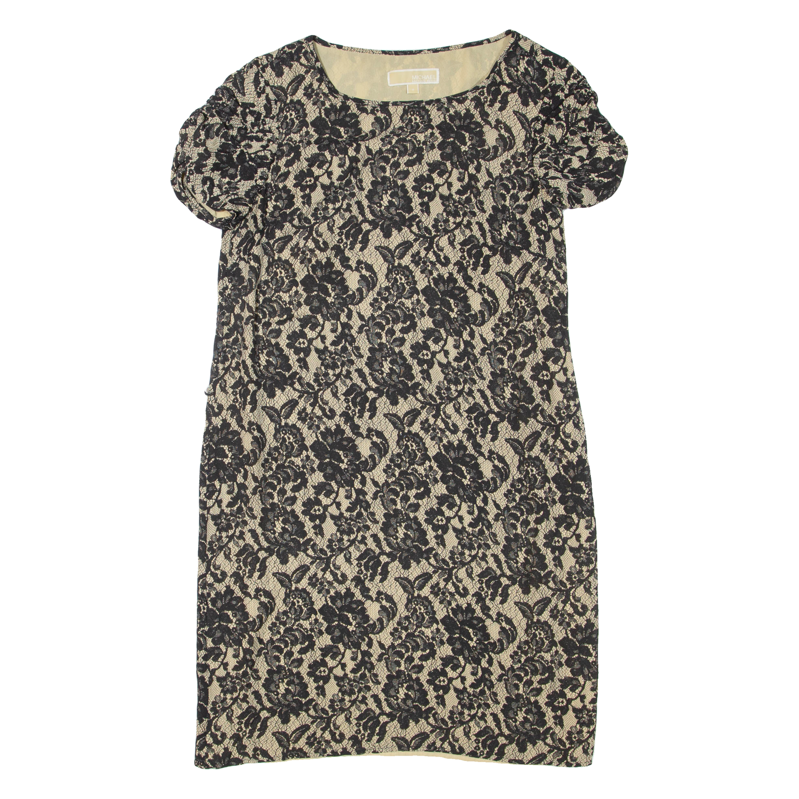 MICHAEL KORS Womens Shift Dress Black Silk Floral Short Sleeve Short L Refurbished - N/A refurbished available on Cerqular