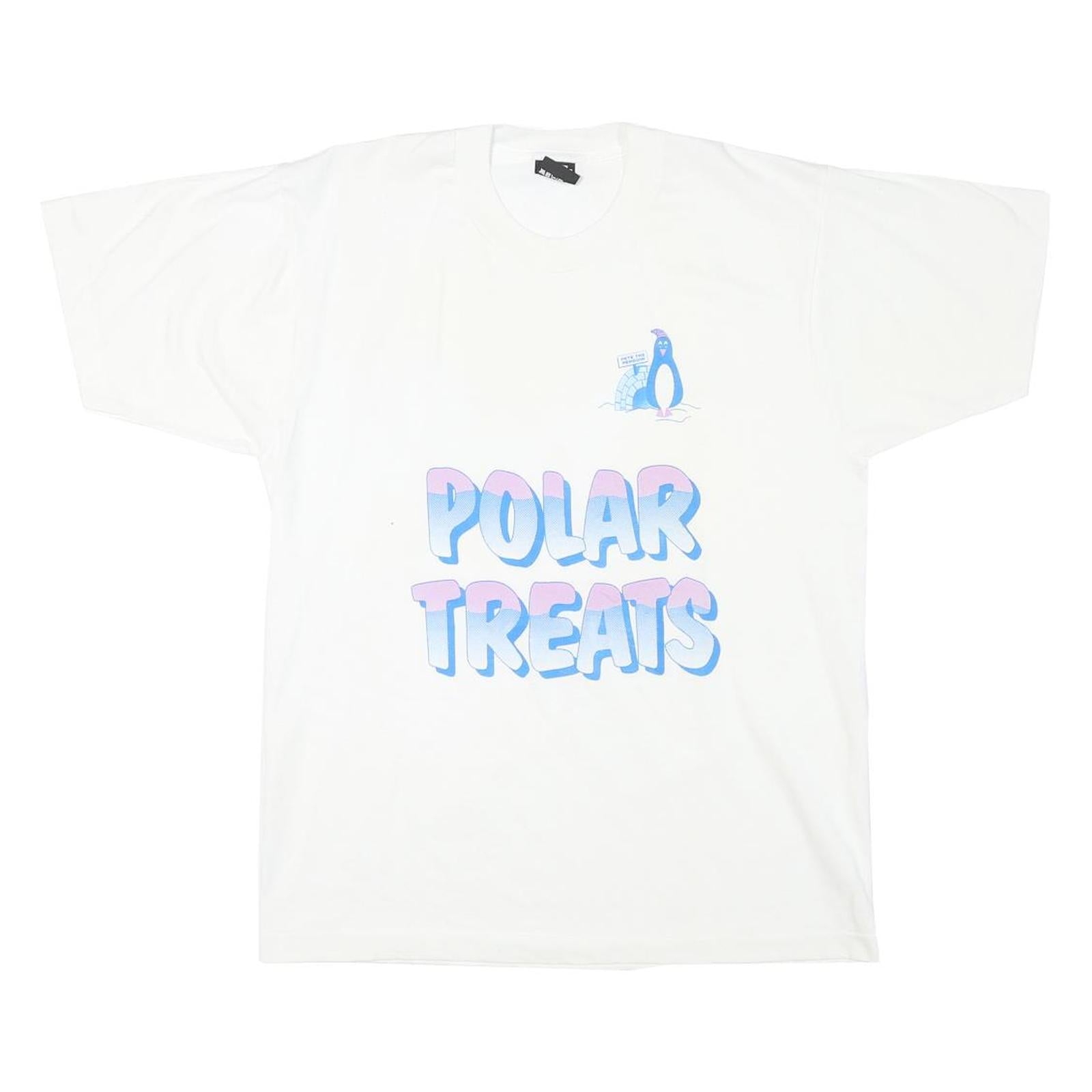 THE BEST Mens White Polar Treats Graphic T-Shirt L Short Sleeve Crew Neck Casual Refurbished - N/A refurbished available on Cerqular