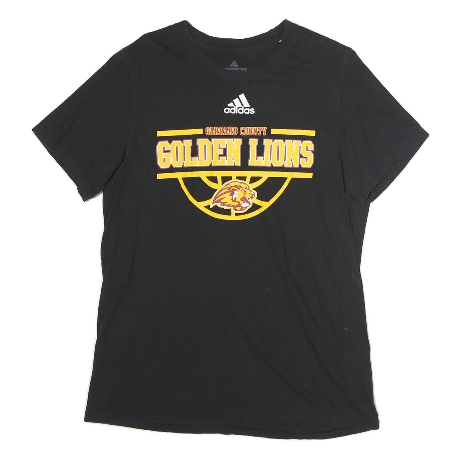 ADIDAS Mens Black Golden Lions Graphic T-Shirt M Short Sleeve Crew Neck Cotton Refurbished - N/A refurbished available on Cerqular