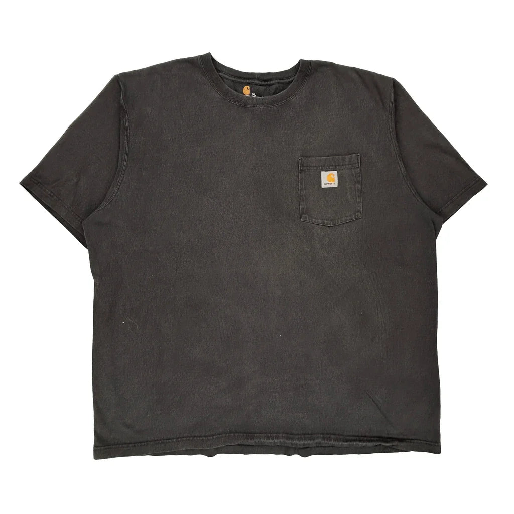 Carhartt T-Shirt - 2XL Black Cotton Refurbished - Thrifted (note: this is a term often used to describe second- refurbished available on Cerqular