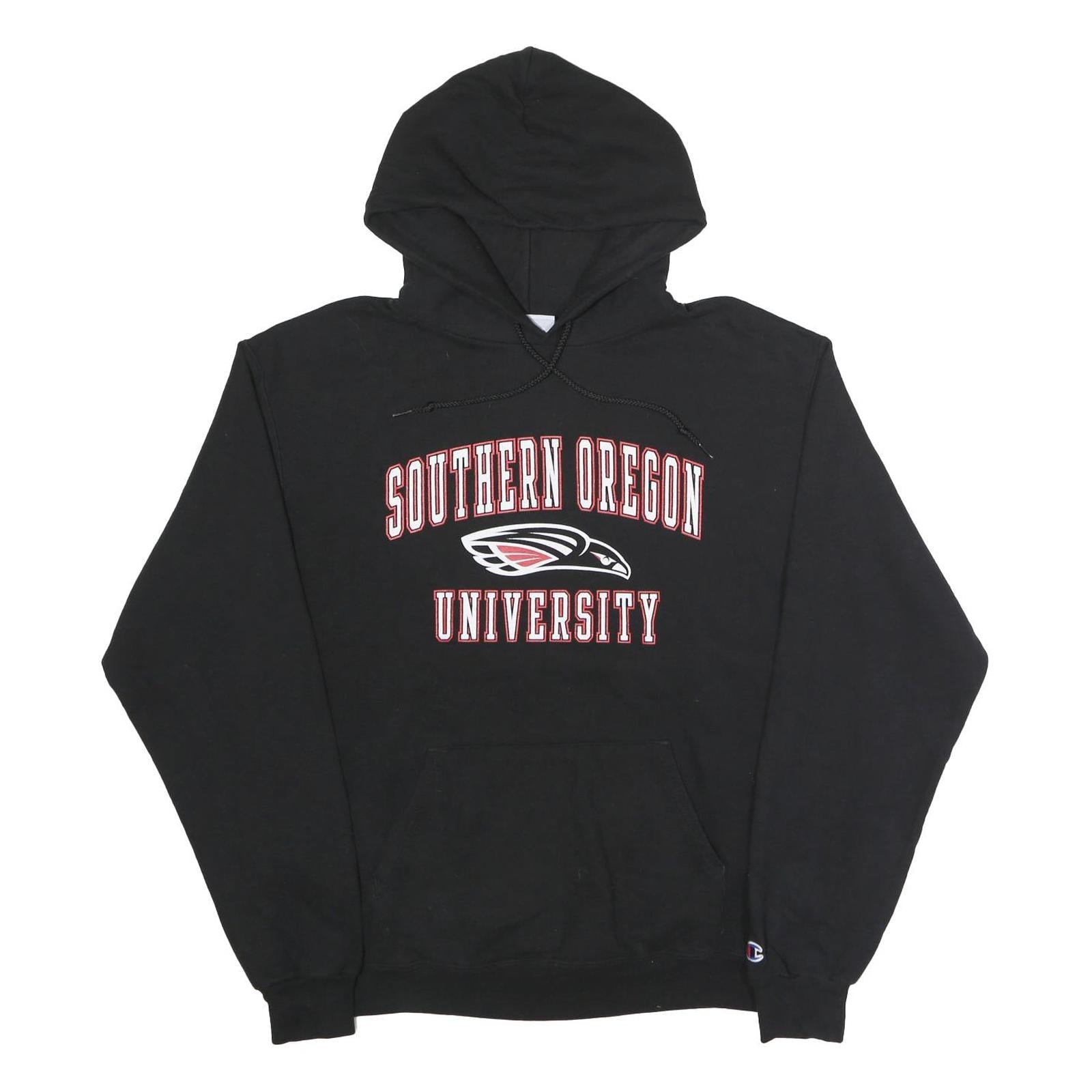 CHAMPION Mens Black Southern Oregon University Pullover Hoodie L Classic Cotton Refurbished - N/A refurbished available on Cerqular