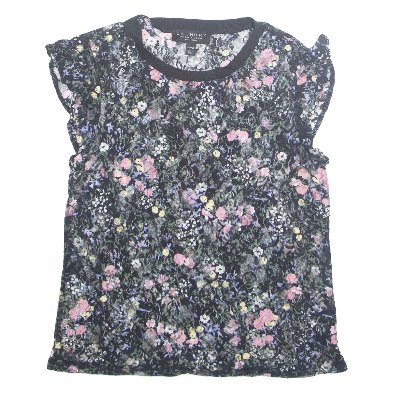 LAUNDRY Womens Printed Top Black Sleeveless Floral S Refurbished - N/A refurbished available on Cerqular