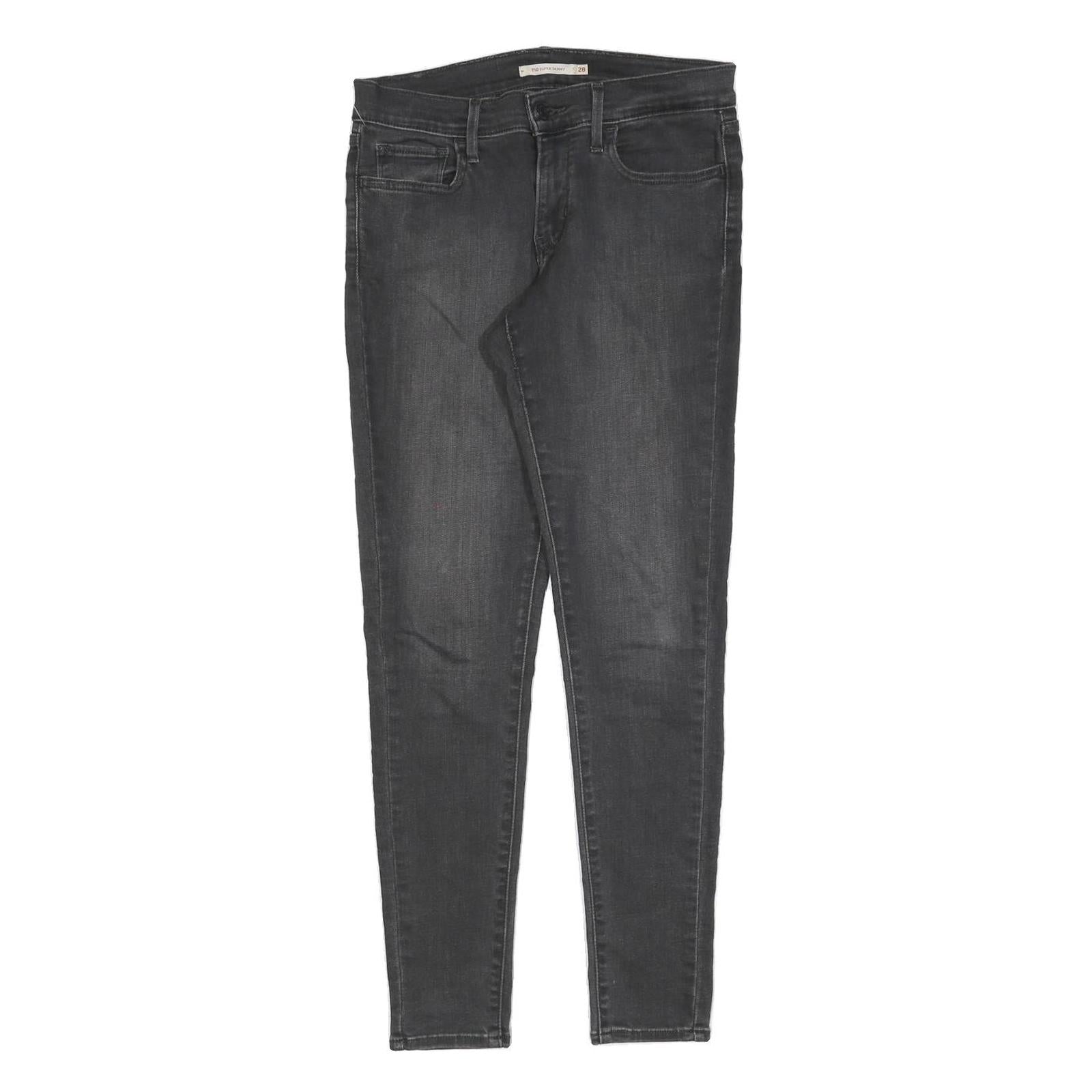 LEVI'S 710 Womens Slim Black Denim Raw Cotton Blend Jeans W28 L30 Skinny Fit Refurbished - N/A refurbished available on Cerqular