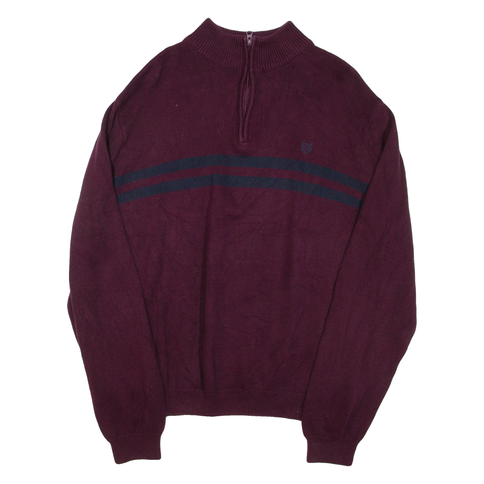 CHAPS Mens Jumper Maroon 1/4 Zip Tight Knit XL Refurbished - N/A refurbished available on Cerqular