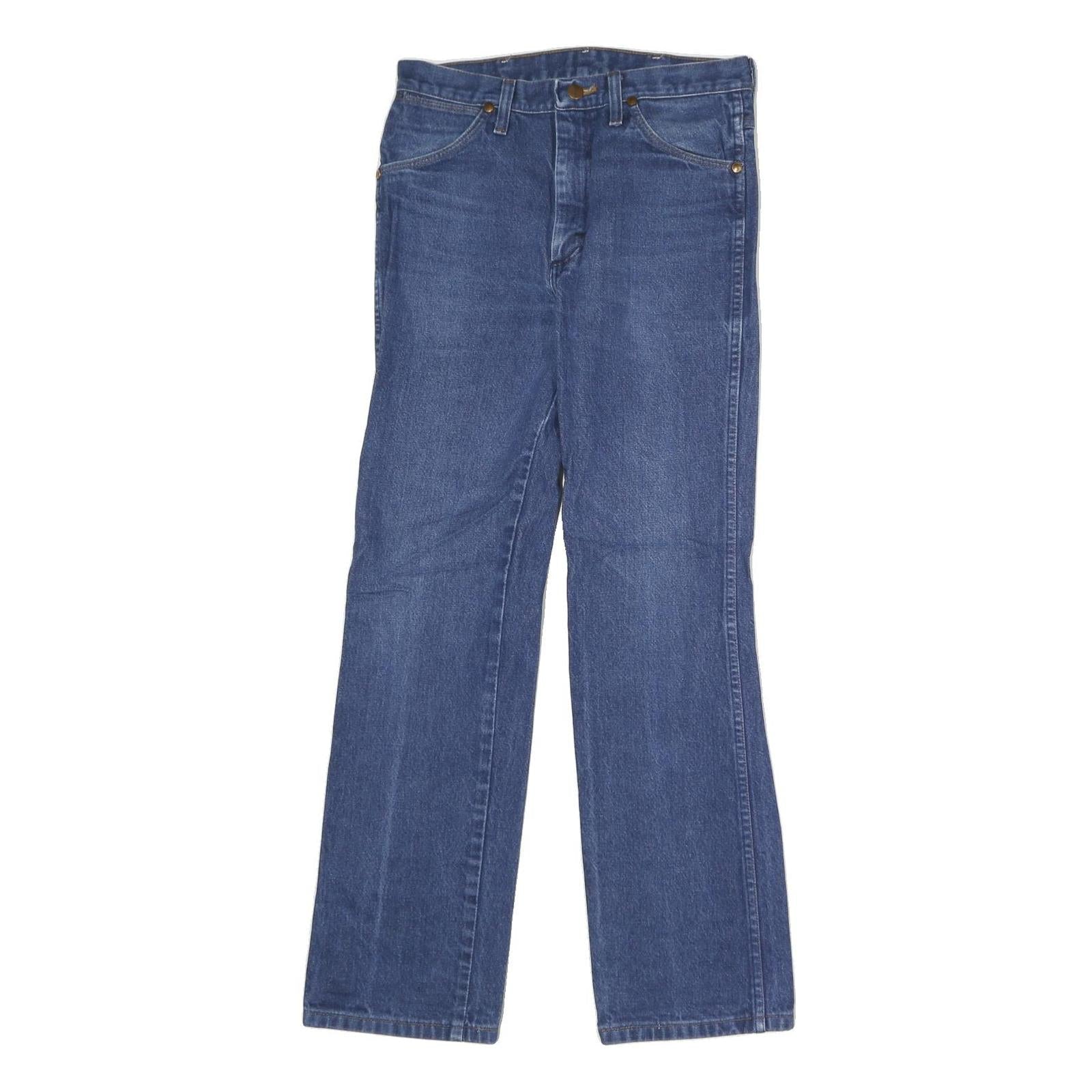 WRANGLER Mens Slim Blue Denim Slim Jeans W30 L31 Classic Style Zip Closure Refurbished - N/A refurbished available on Cerqular