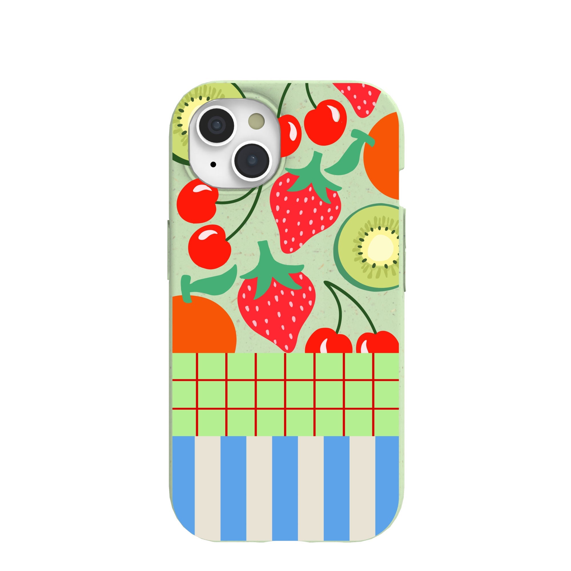 Sage Green Fresh Picnic iPhone 15 Case Refurbished - Pela Case refurbished available on Cerqular