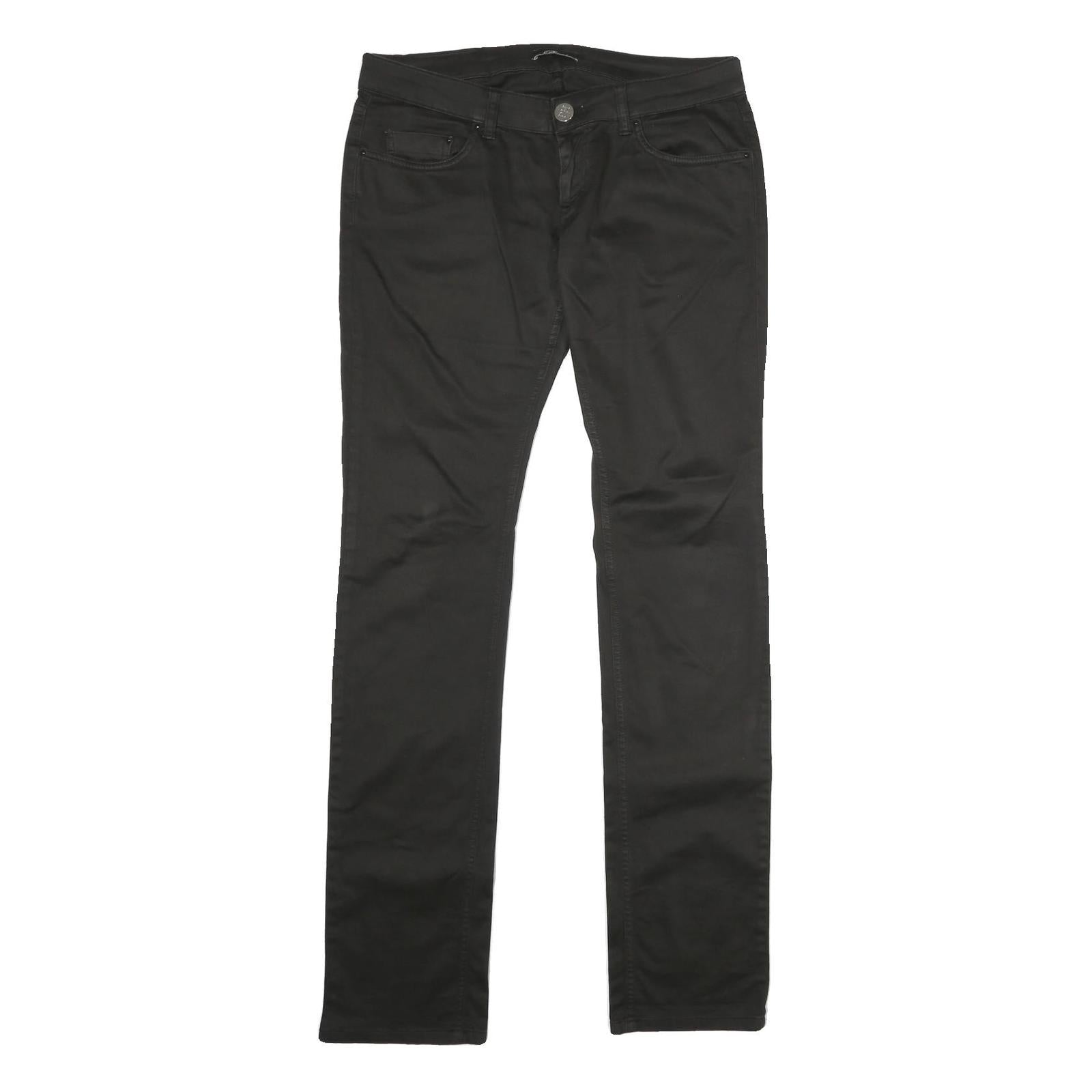 PHARD Womens Black Regular Fit Straight Cotton Blend Trousers W34 L36 Casual Refurbished - N/A refurbished available on Cerqular