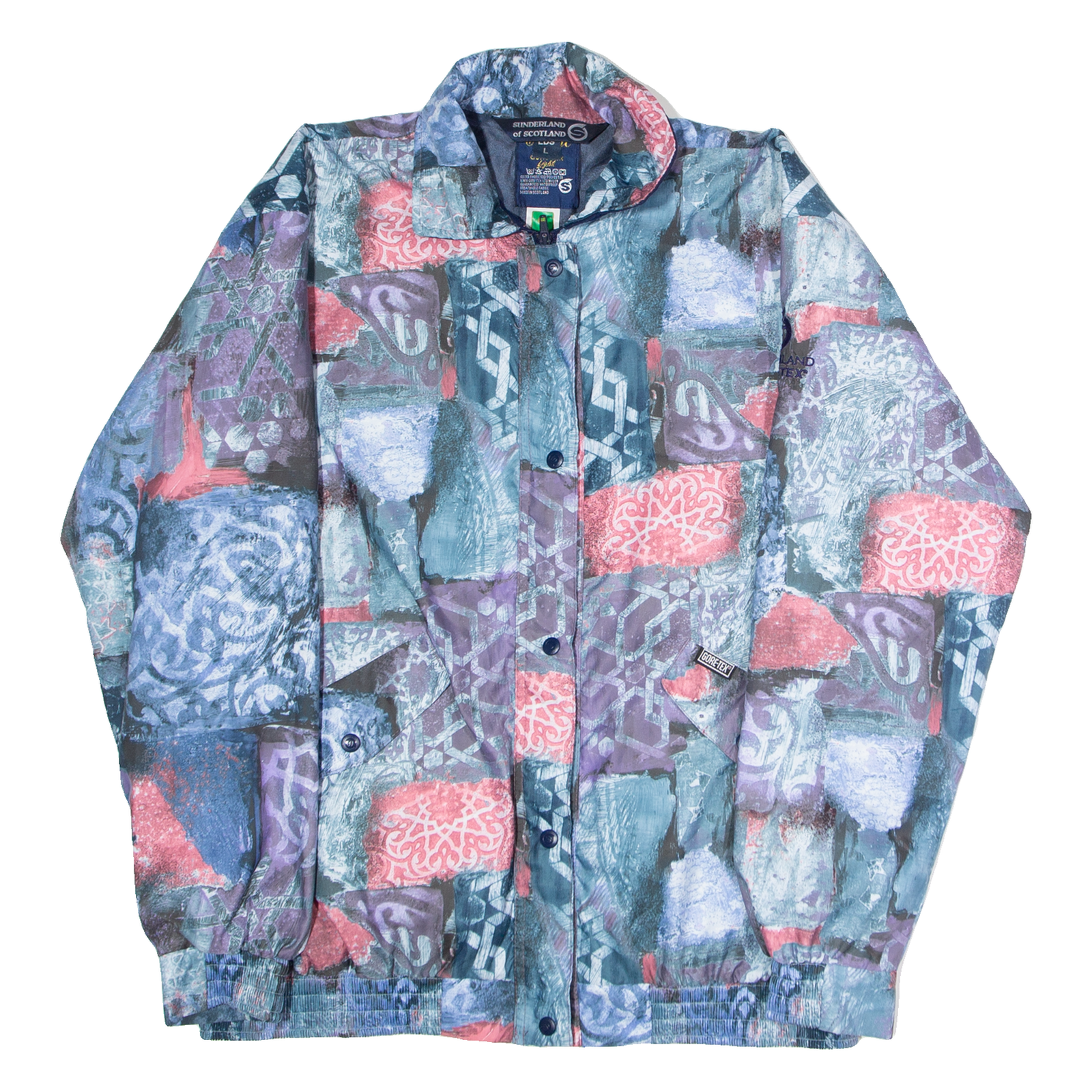 SUNDERLAND OF SCOTLAND Gore-Tex Womens Jacket Blue 90s Crazy Pattern L Refurbished - N/A refurbished available on Cerqular