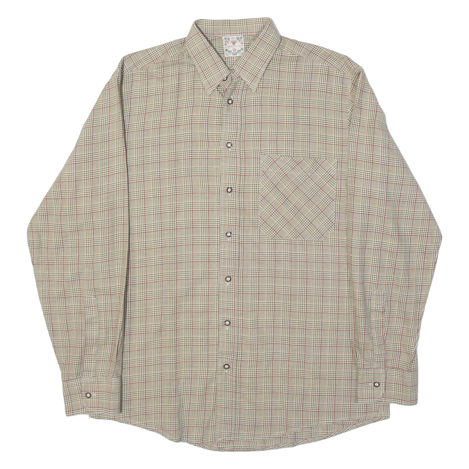 SEIDENSTICKER Mens Shirt Green Plaid Long Sleeve XL Refurbished - N/A refurbished available on Cerqular