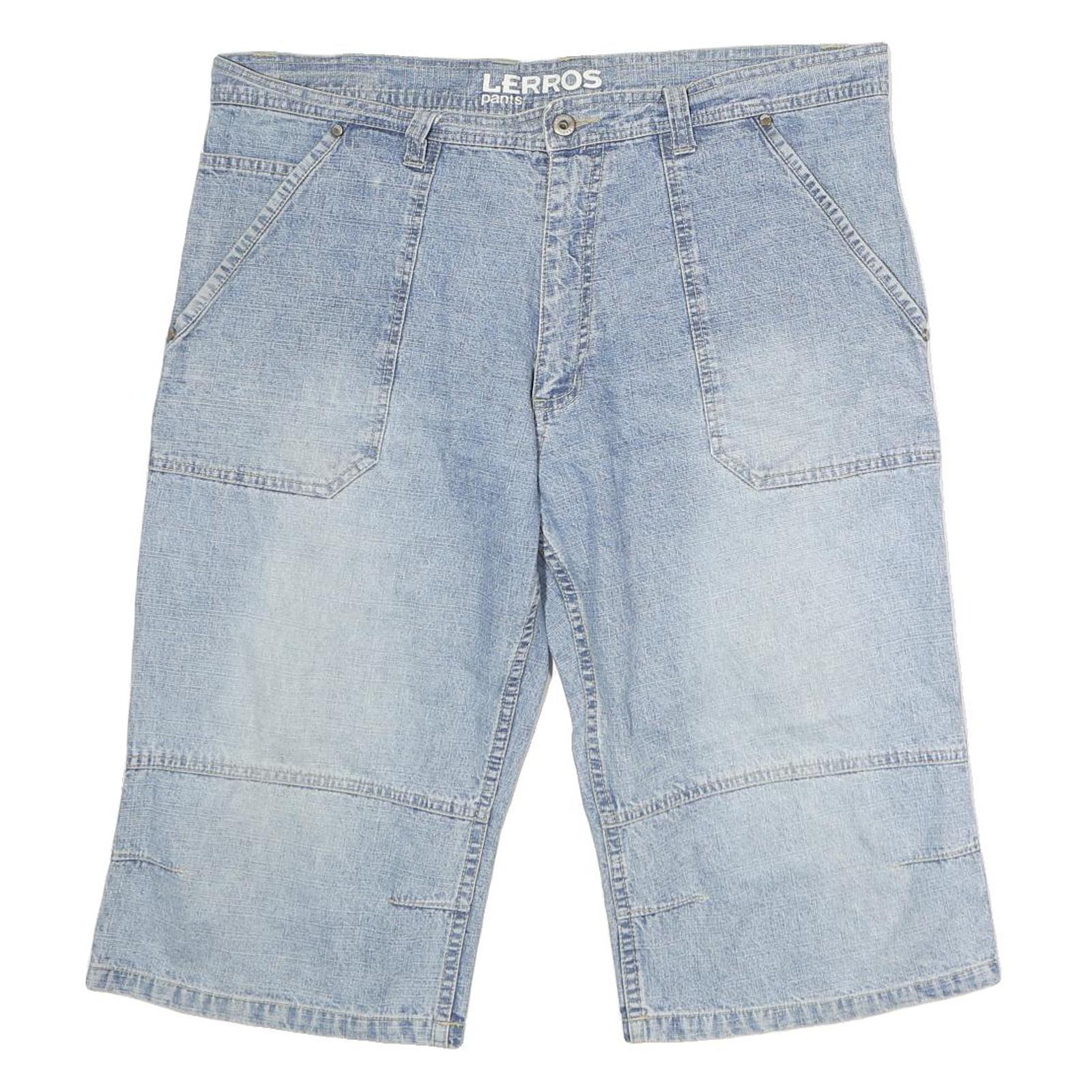 LERROS Mens Blue Denim Casual Shorts L W40 Relaxed Fit Cotton Refurbished - N/A refurbished available on Cerqular