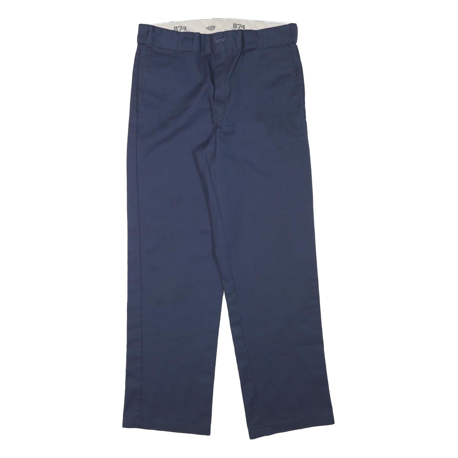 DICKIES Mens Cotton Blend Blue Regular Straight Trousers W32 L31 Workwear Zip Refurbished - N/A refurbished available on Cerqular