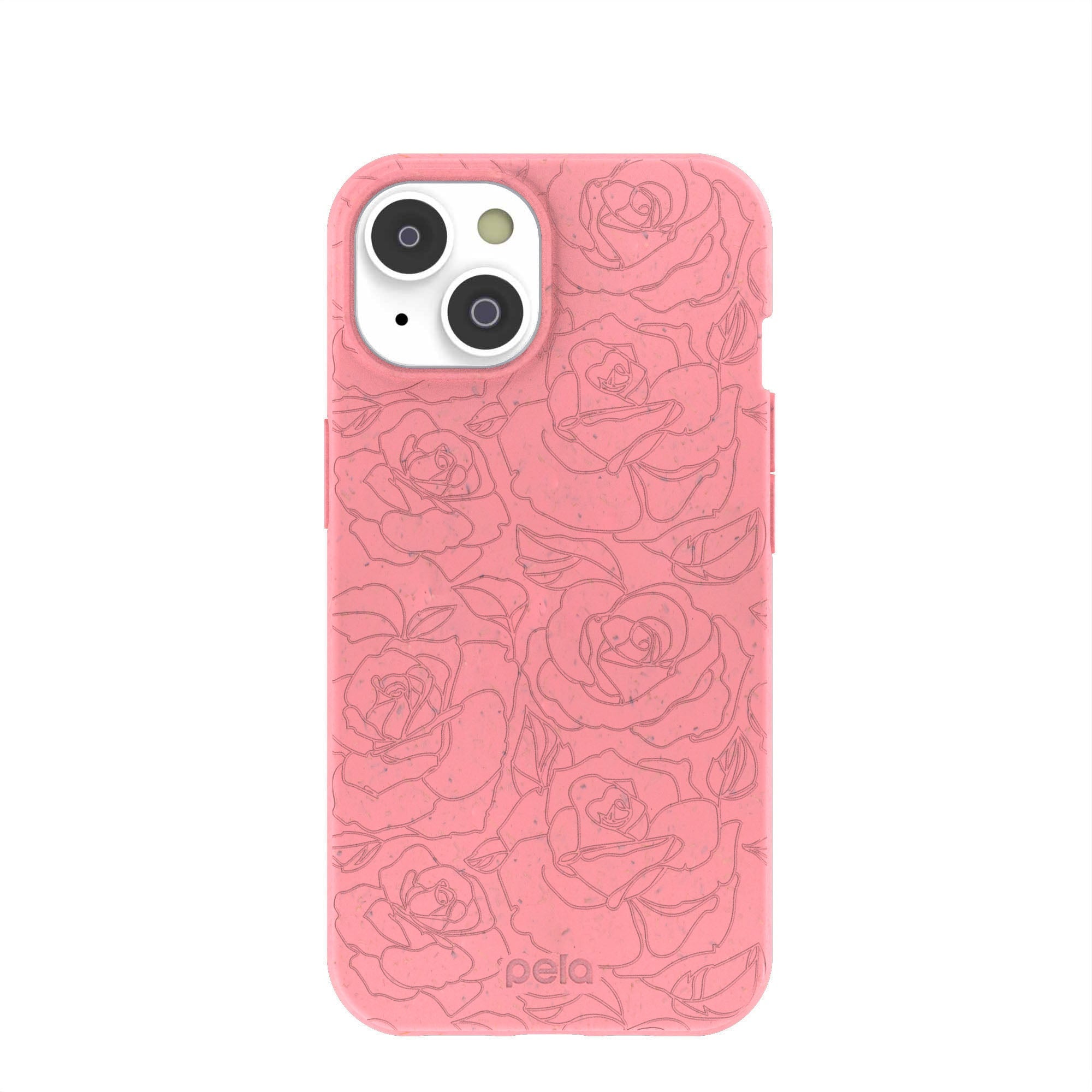 Bubblegum Pink Rosettes iPhone 14/16e Case Refurbished - Pela Case refurbished available on Cerqular