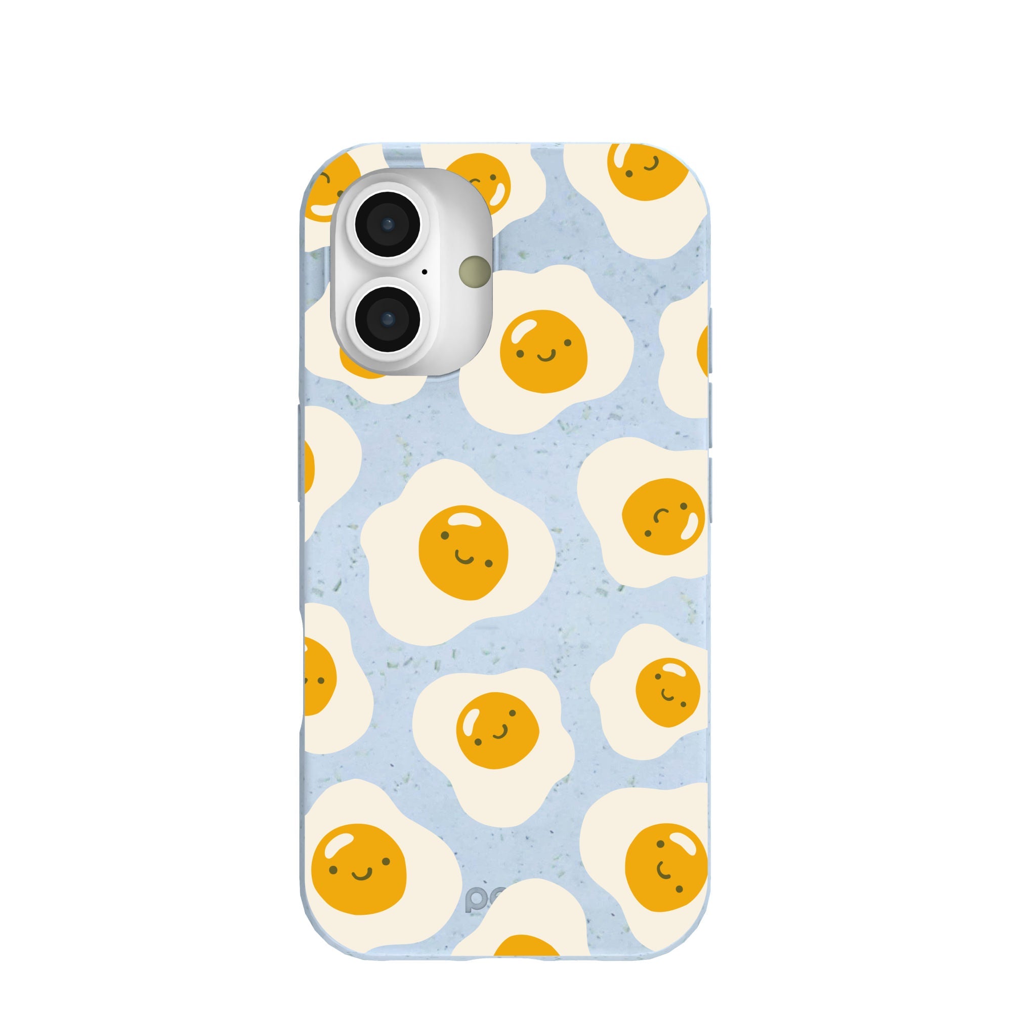 Powder Blue Sunny Side Up iPhone 16 Case Refurbished - Pela Case refurbished available on Cerqular