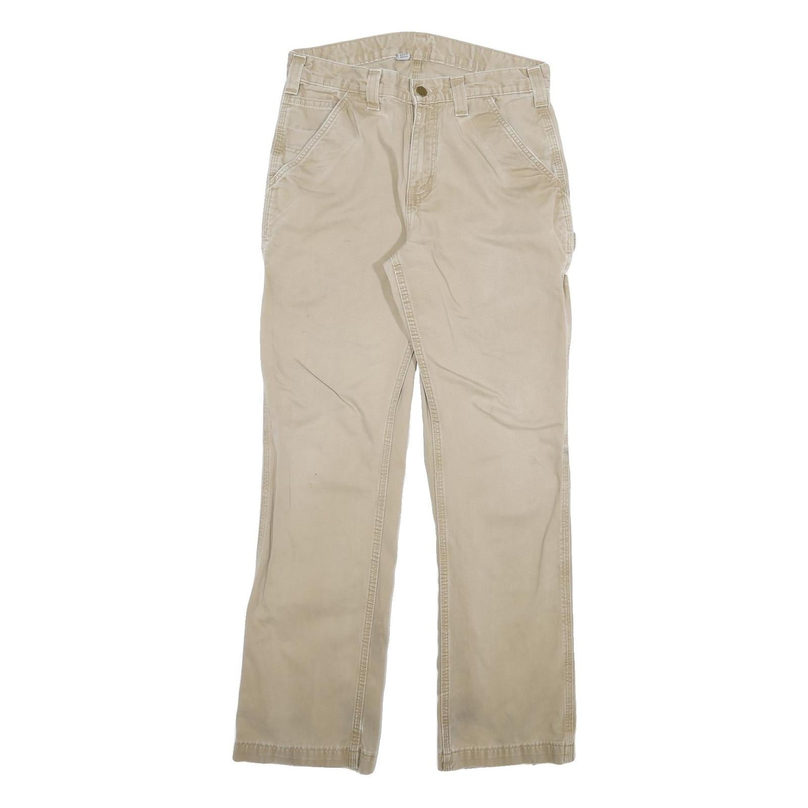 CARHARTT Mens Jeans Beige Regular Straight Cotton Blend W31 L32 Durable Workwear Refurbished - N/A refurbished available on Cerqular