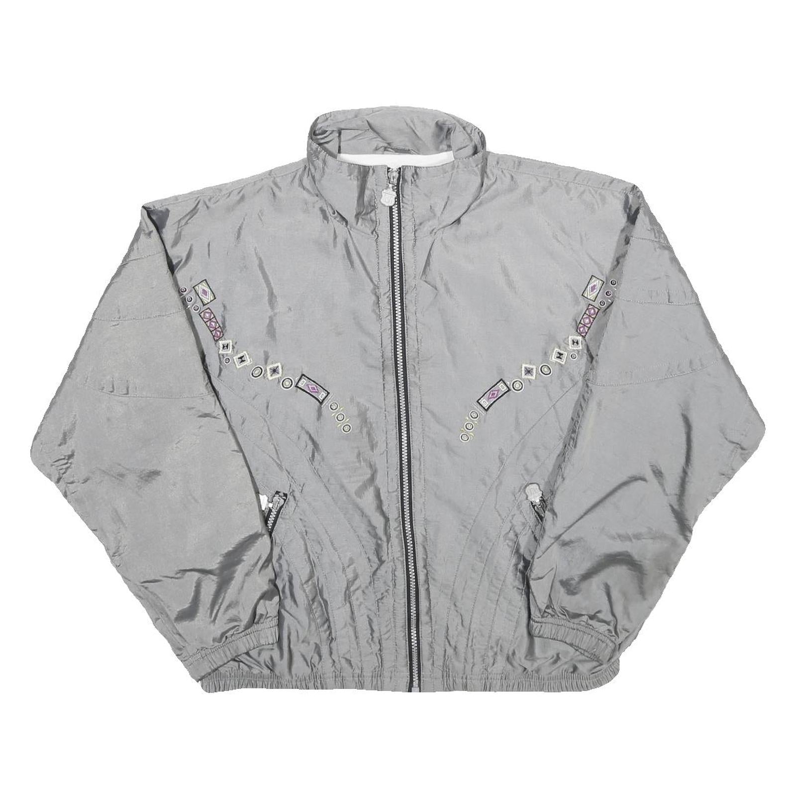KAELIN Womens Grey Nylon Jacket S Zip Plain Lightweight Polyester Refurbished - N/A refurbished available on Cerqular