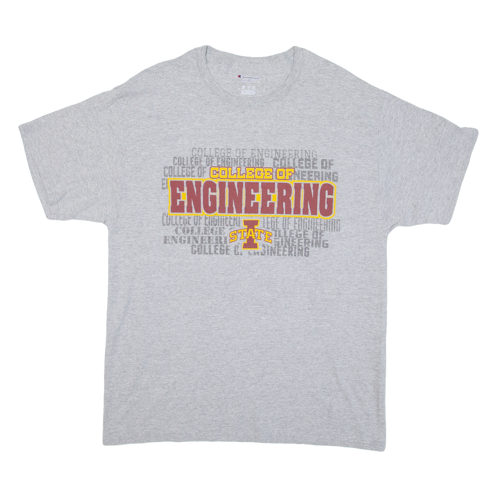 CHAMPION College Of Engineering Mens T-Shirt Grey USA L Refurbished - N/A refurbished available on Cerqular