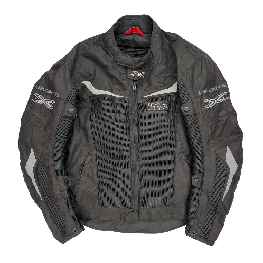 Motorcycle Ixs Graphic Jacket - Large Black Polyester Refurbished - Thrifted (note: this is a term often used to describe second- refurbished available on Cerqular