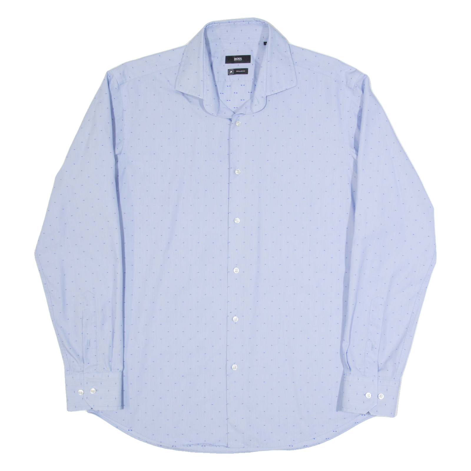 BOSS HUGO BOSS Mens Shirt Blue Spotted Long Sleeve L Refurbished - N/A refurbished available on Cerqular