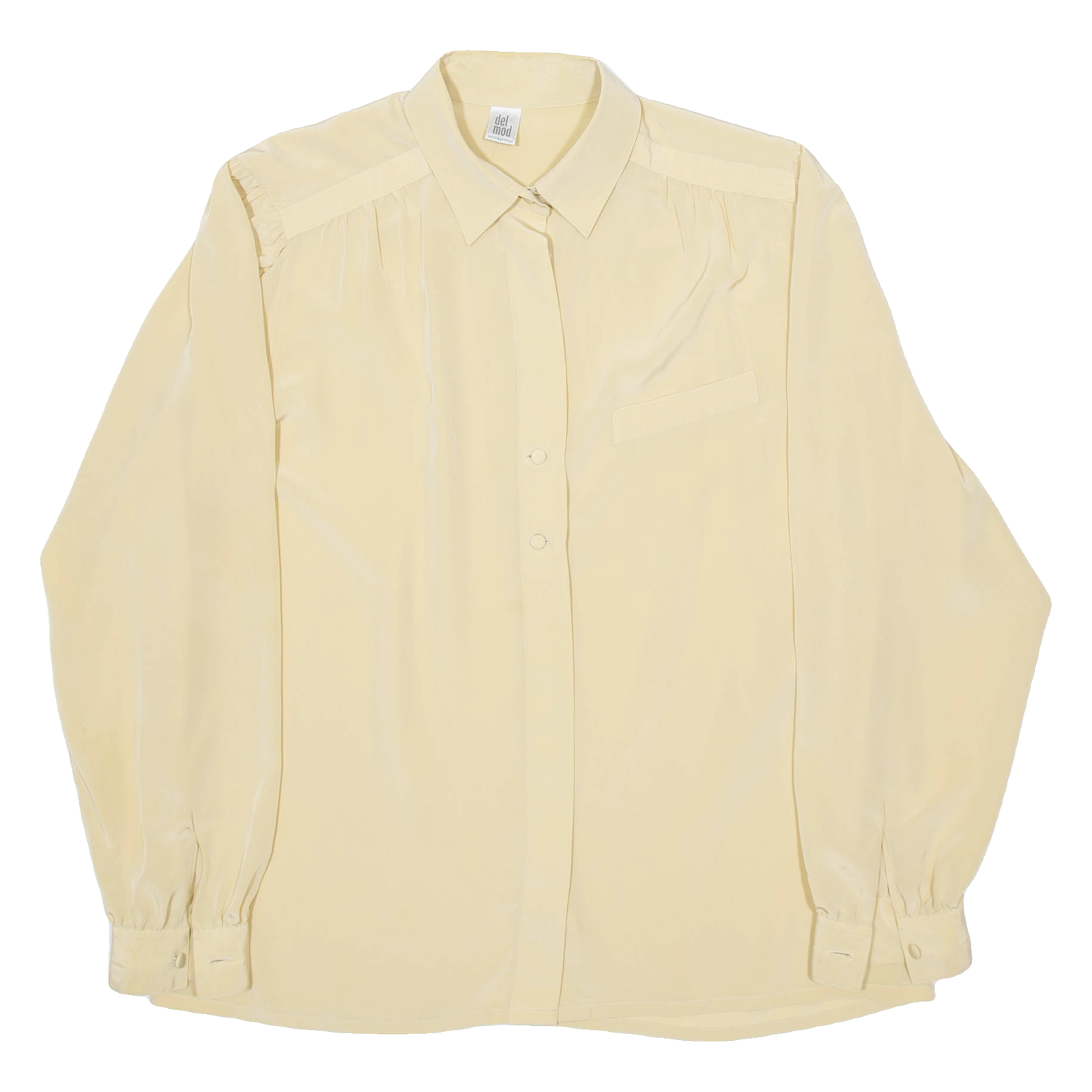 DEL MOD Womens Shirt Beige Collared Long Sleeve M Refurbished - N/A refurbished available on Cerqular