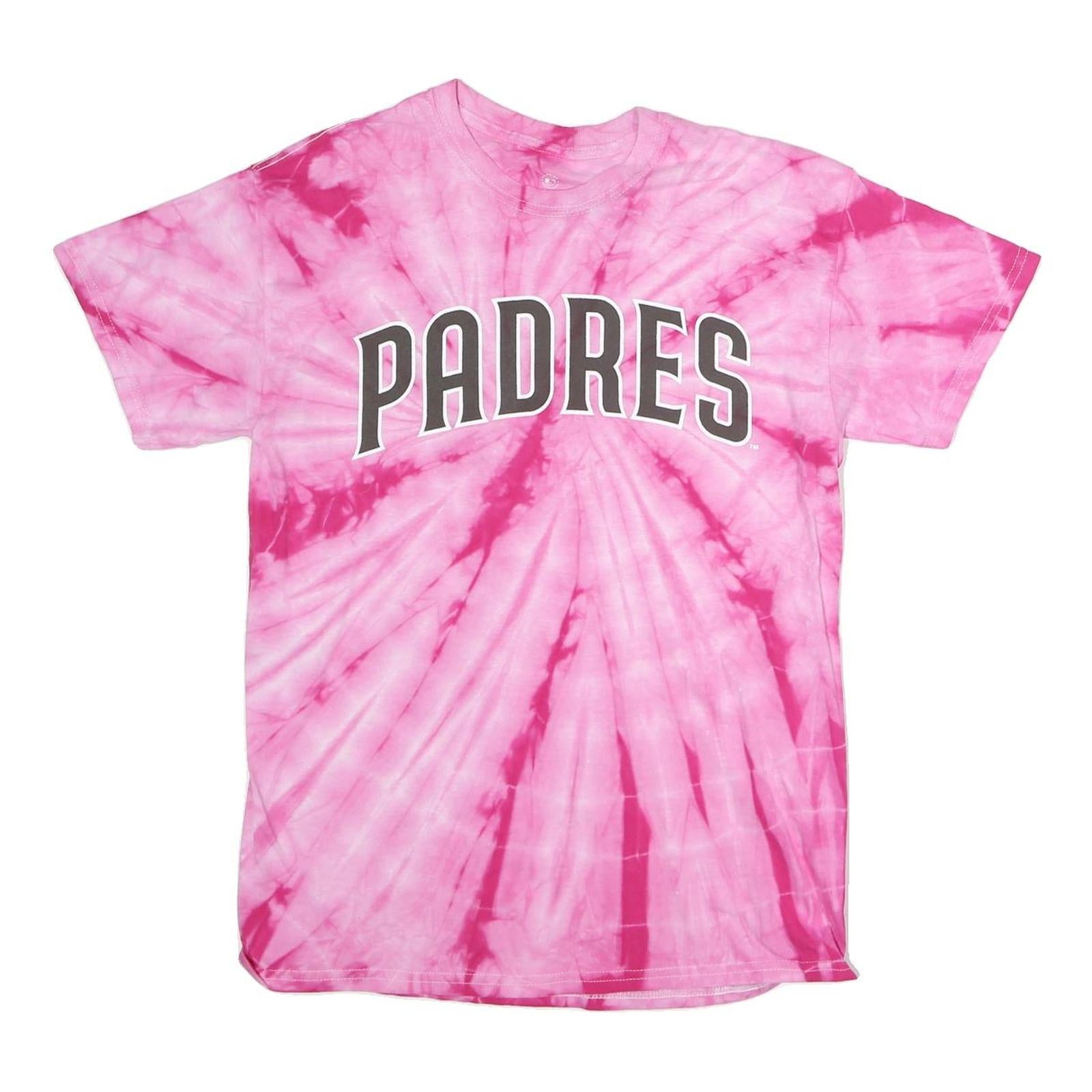 GENUINE MERCHANDISE Womens Pink Tie Dye Padres T-Shirt L Short Sleeve Crew Neck Refurbished - N/A refurbished available on Cerqular