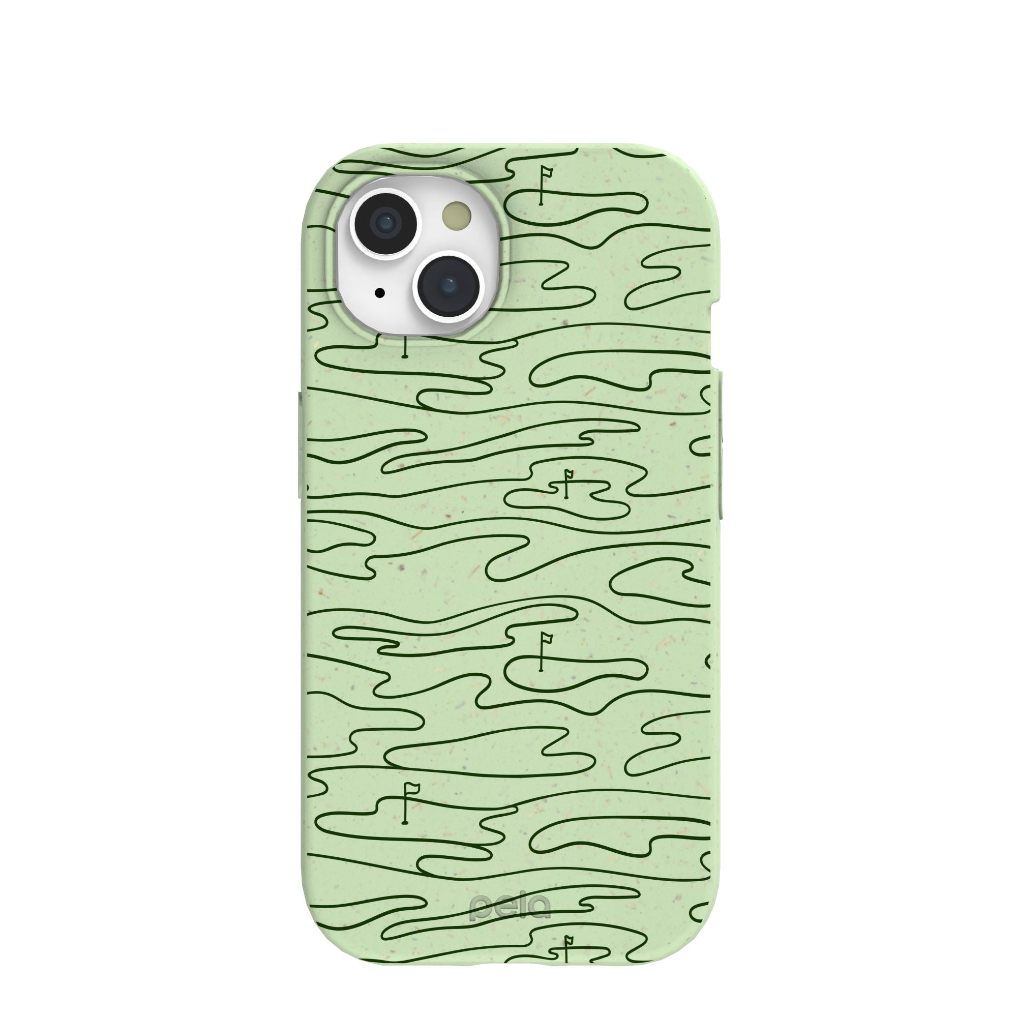 Sage Green Fairway iPhone 15 Case Refurbished - Pela Case refurbished available on Cerqular