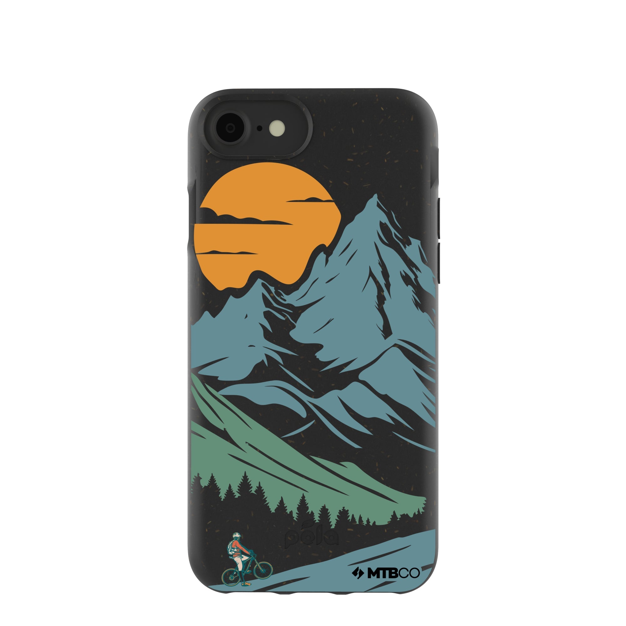 Black Vintage Peaks MTBCO iPhone 6/6s/7/8/SE Case Refurbished - Pela Case refurbished available on Cerqular