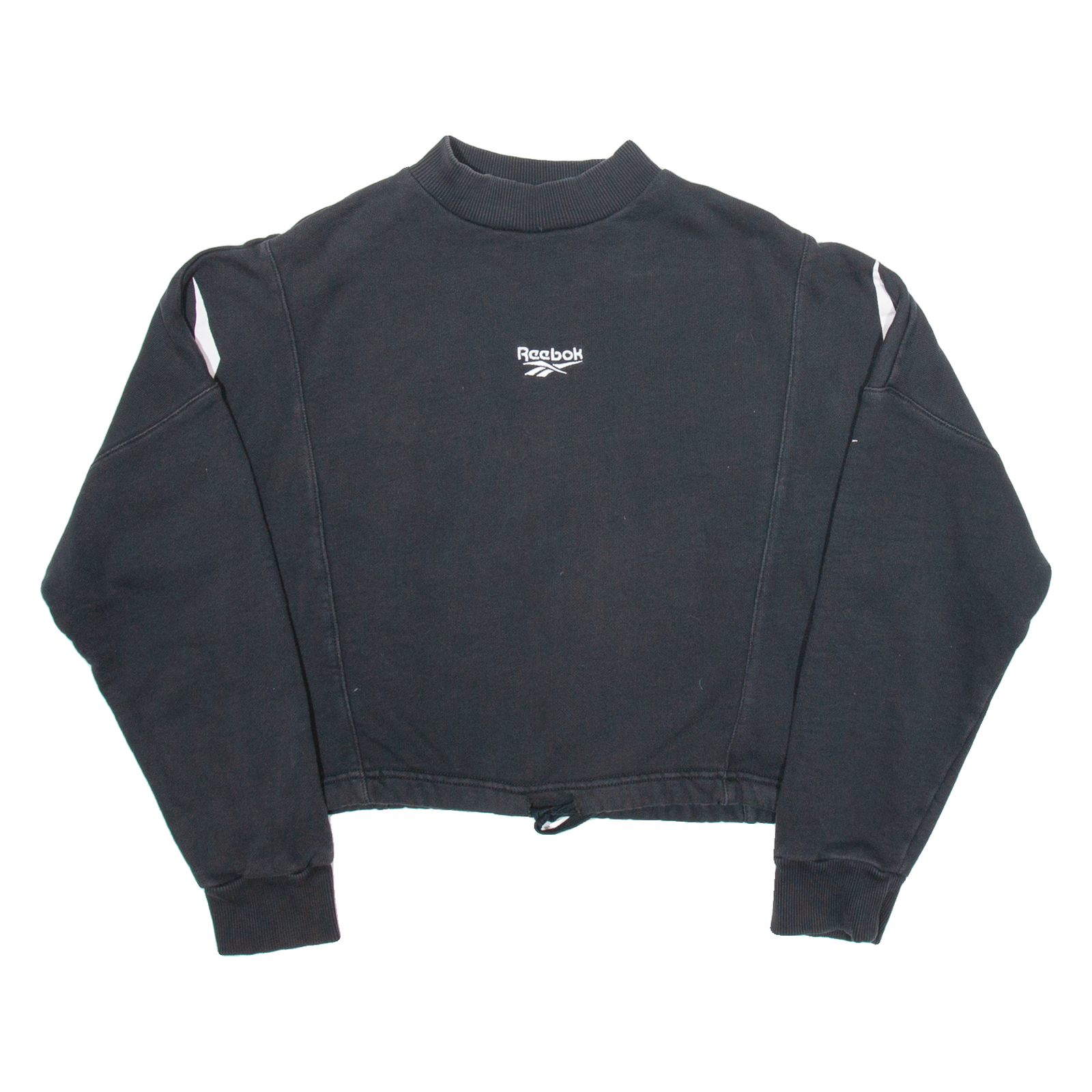 REEBOK Crop Womens Sweatshirt Black XS Refurbished - N/A refurbished available on Cerqular