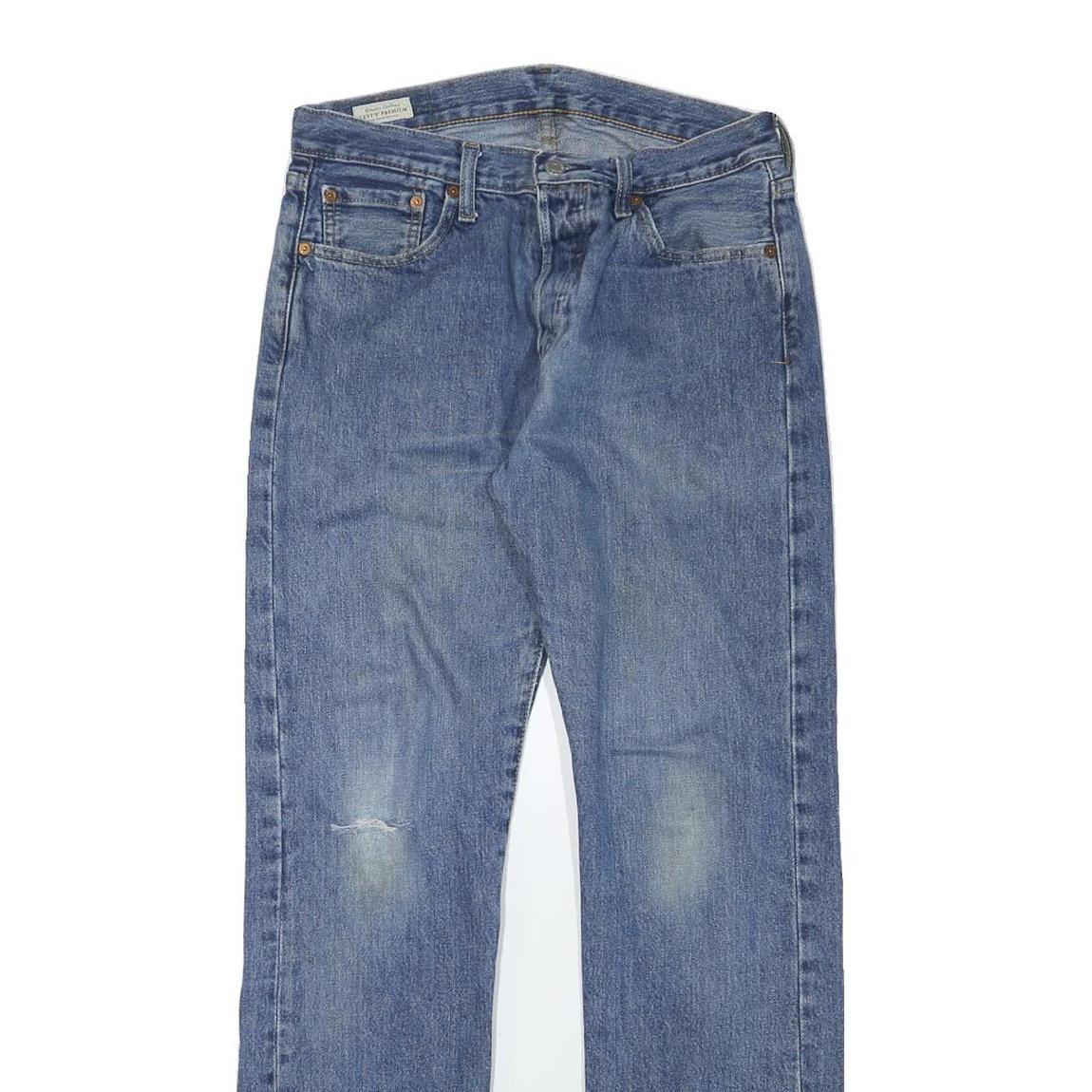 LEVI'S 501 Mens Jeans Blue Regular Straight Denim Medium W29 L30 Button Closure Refurbished - N/A refurbished available on Cerqular