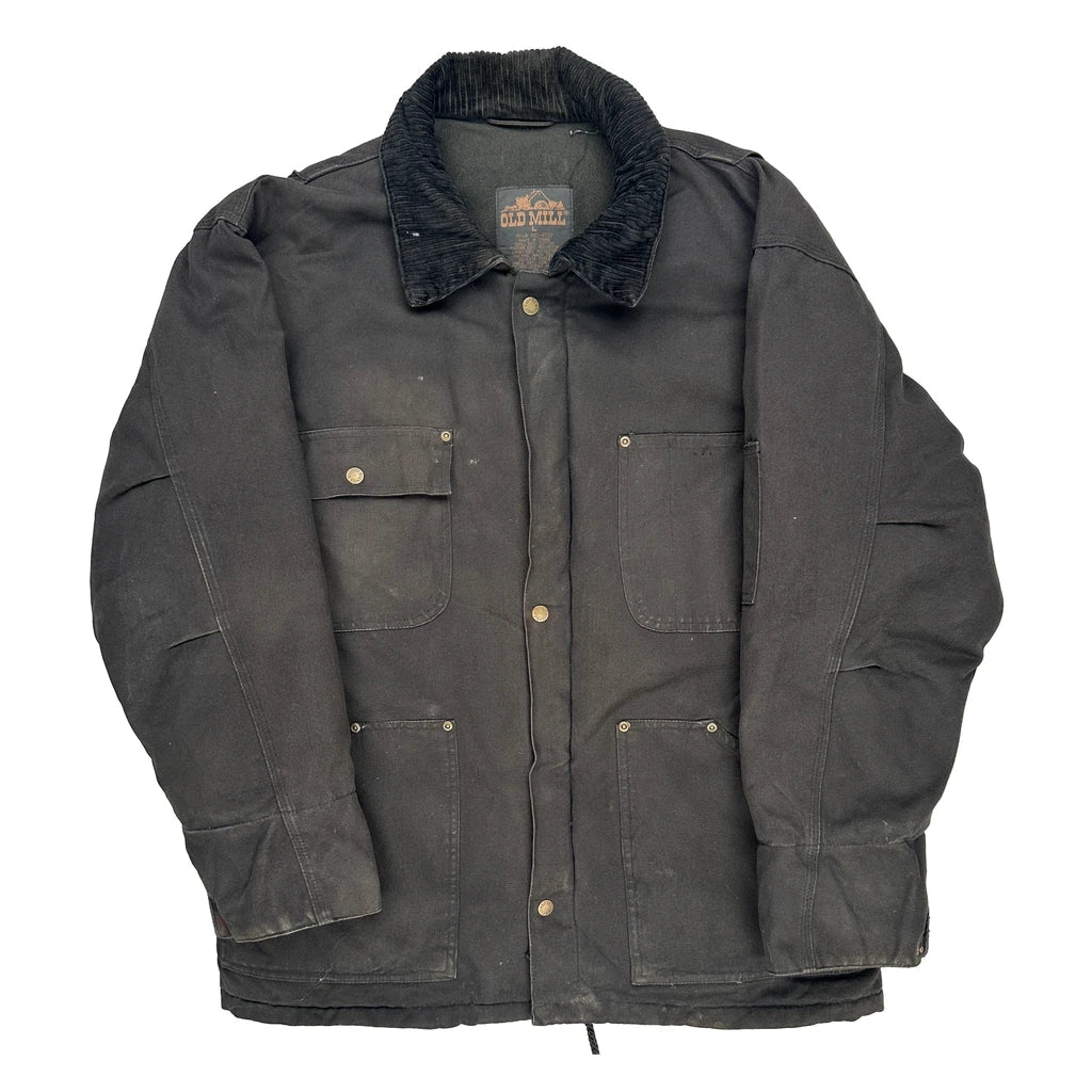 Old Mill Jacket - Large Black Cotton Refurbished - Thrifted (note: this is a term often used to describe second- refurbished available on Cerqular
