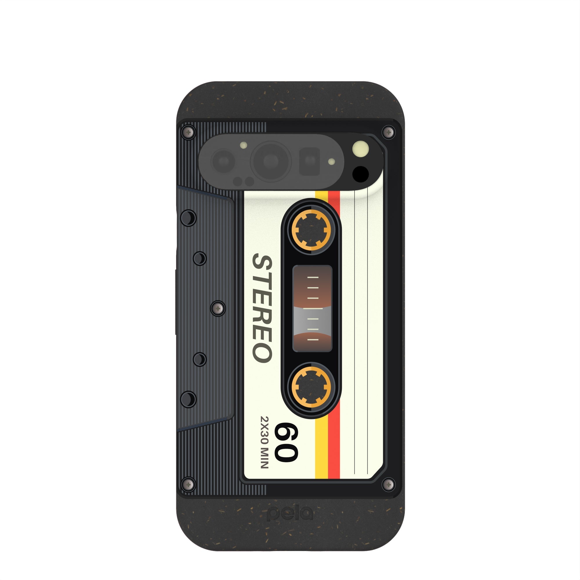 Black Cassette Google Pixel 9/9 Pro Case Refurbished - Pela Case refurbished available on Cerqular