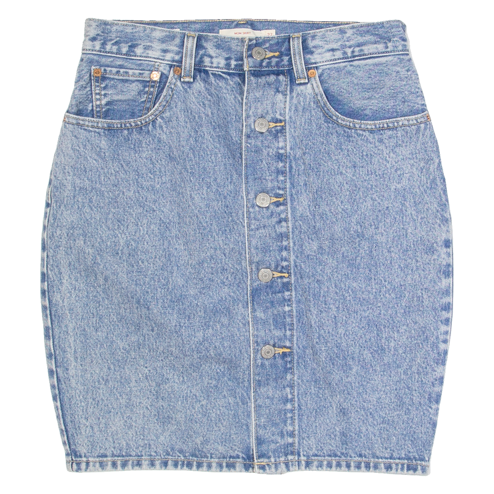 LEVI'S Mom Acid Wash Womens Straight Skirt Blue Knee Length Denim S Refurbished - N/A refurbished available on Cerqular