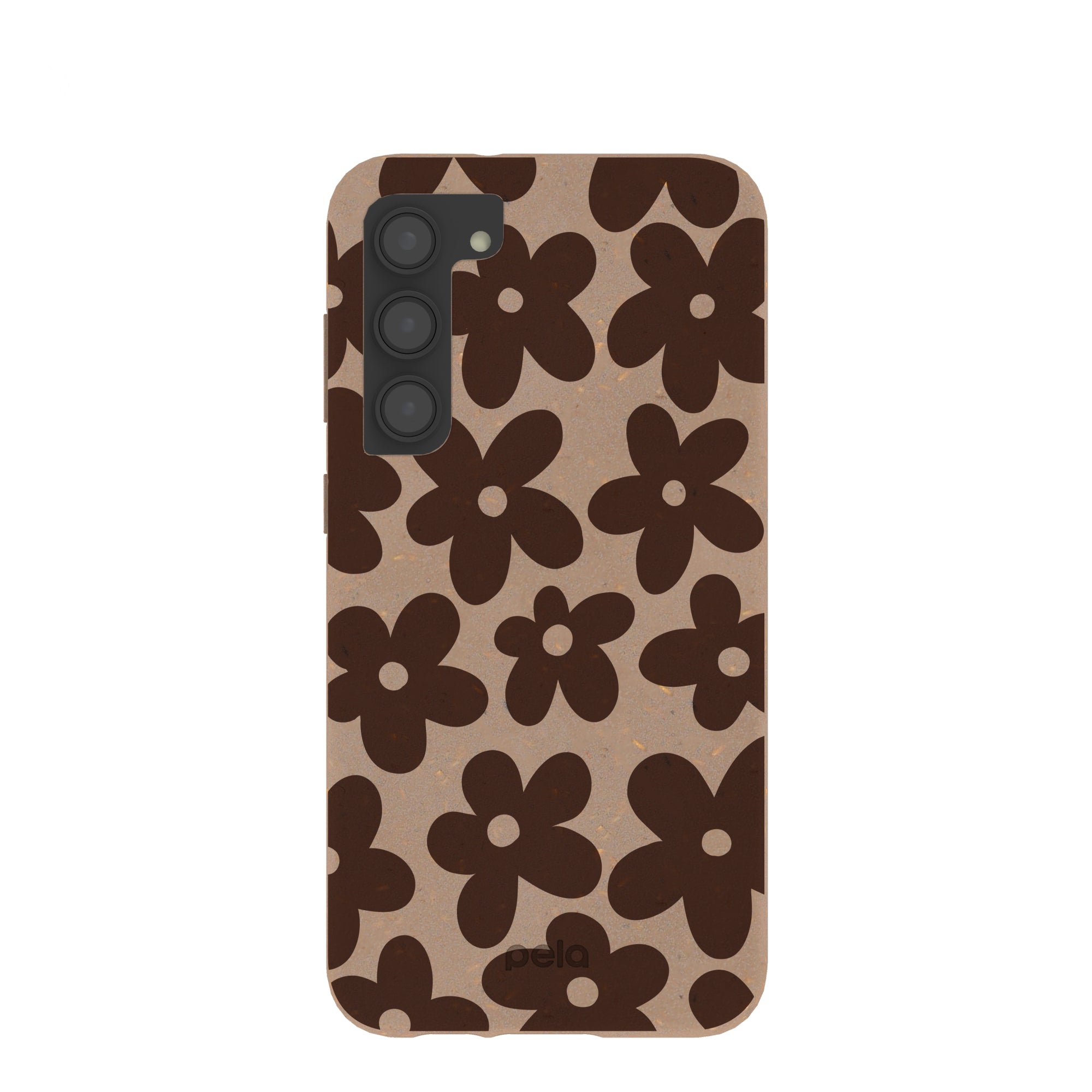 Chocolate Brown Earthy Blooms Samsung Galaxy S23+(Plus) Case Refurbished - Pela Case refurbished available on Cerqular