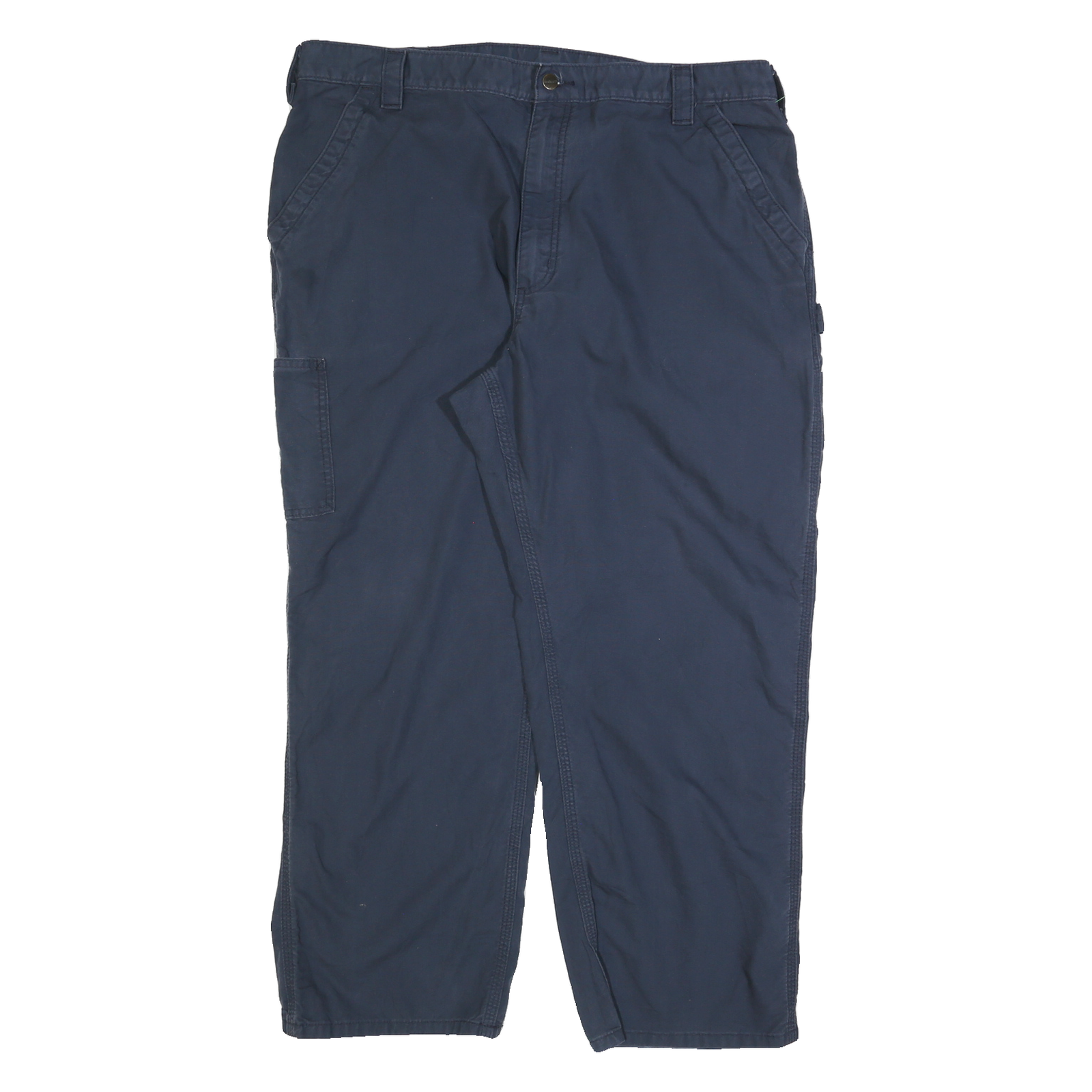 CARHARTT Mens Cotton Blend Navy Regular Trousers W42 L30 Casual Workwear Zip Refurbished - N/A refurbished available on Cerqular