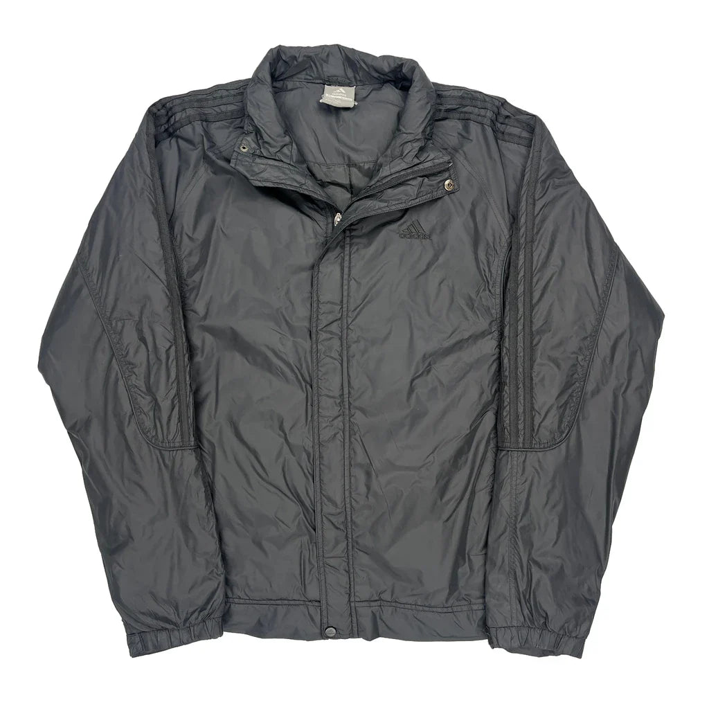 Adidas Windbreaker - XL Grey Polyester Refurbished - Thrifted (note: this is a term often used to describe second- refurbished available on Cerqular