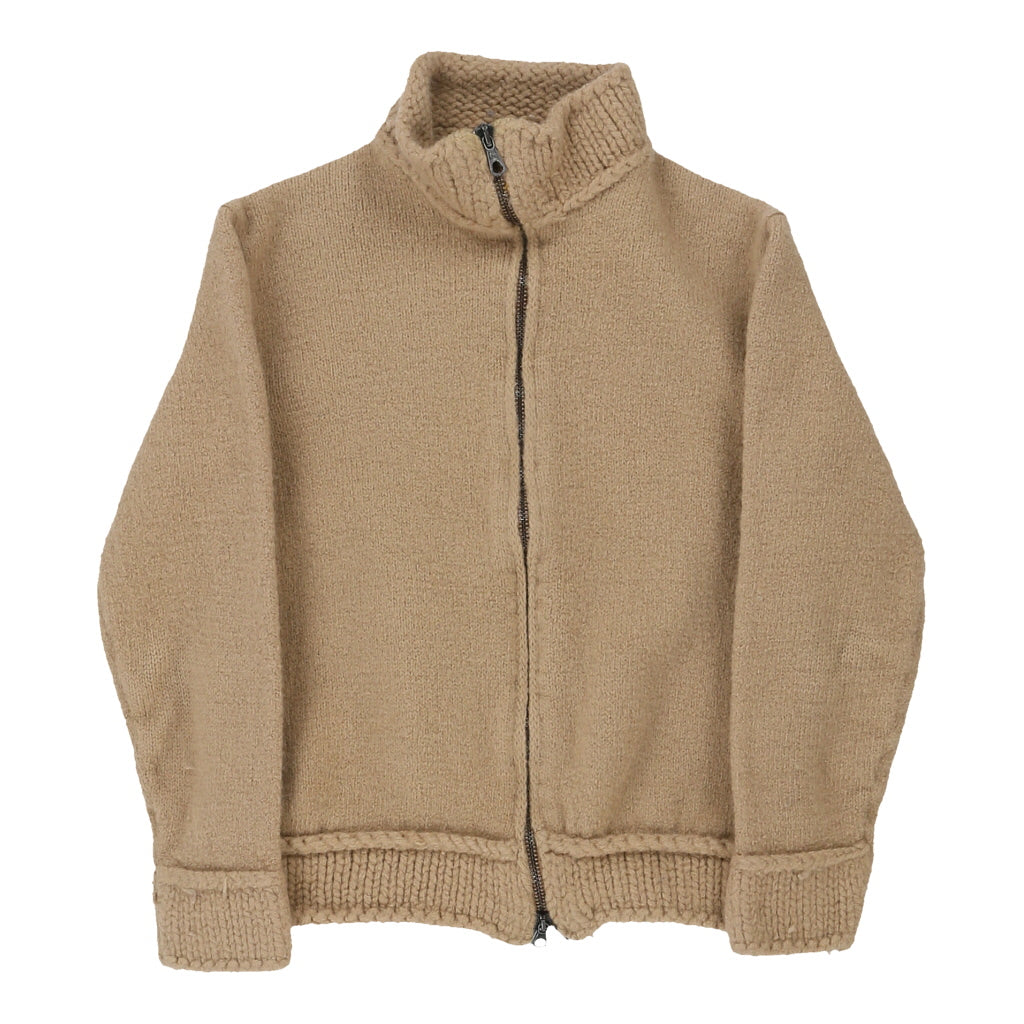 Age 8-10 Armani Jeans Zip Up - Small Beige Cotton Blend Refurbished - Thrifted (note: this is a term often used to describe second- refurbished available on Cerqular