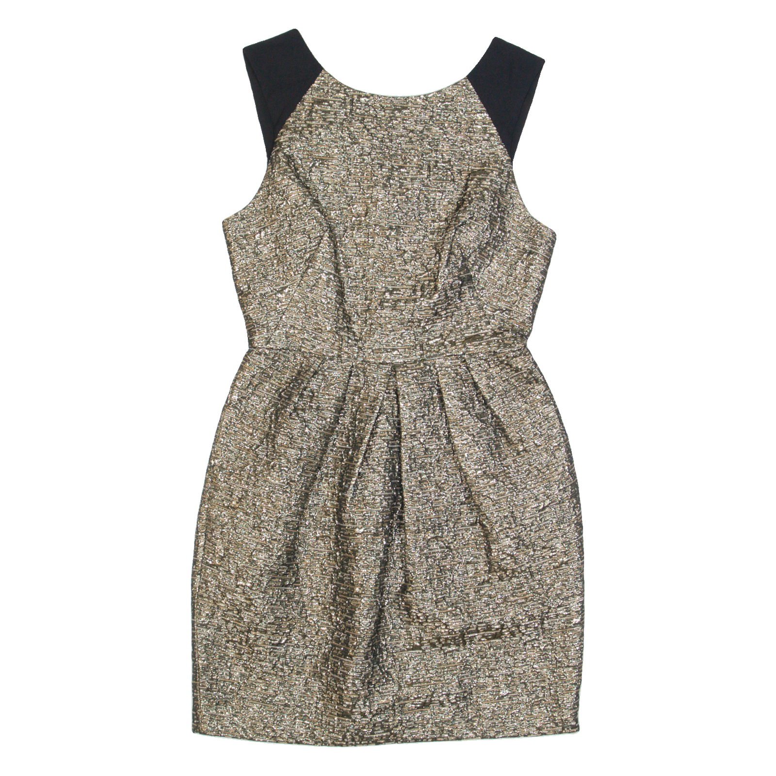 WHISTLES Womens Fit & Flare Dress Gold Sleeveless Knee Length UK 6 Refurbished - N/A refurbished available on Cerqular