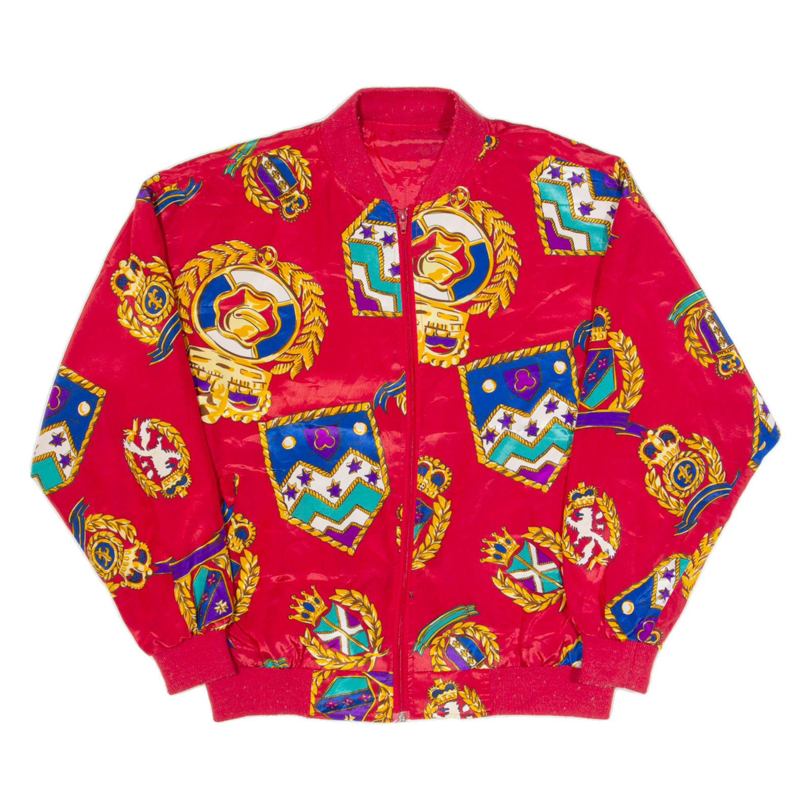 Buy Mens Bomber Jacket Red 90s Crazy Pattern L Refurbished - $36.39 Mens Bomber Jacket Red 90s Crazy Pattern L Refurbished - N/A refurbished available on Cerqular