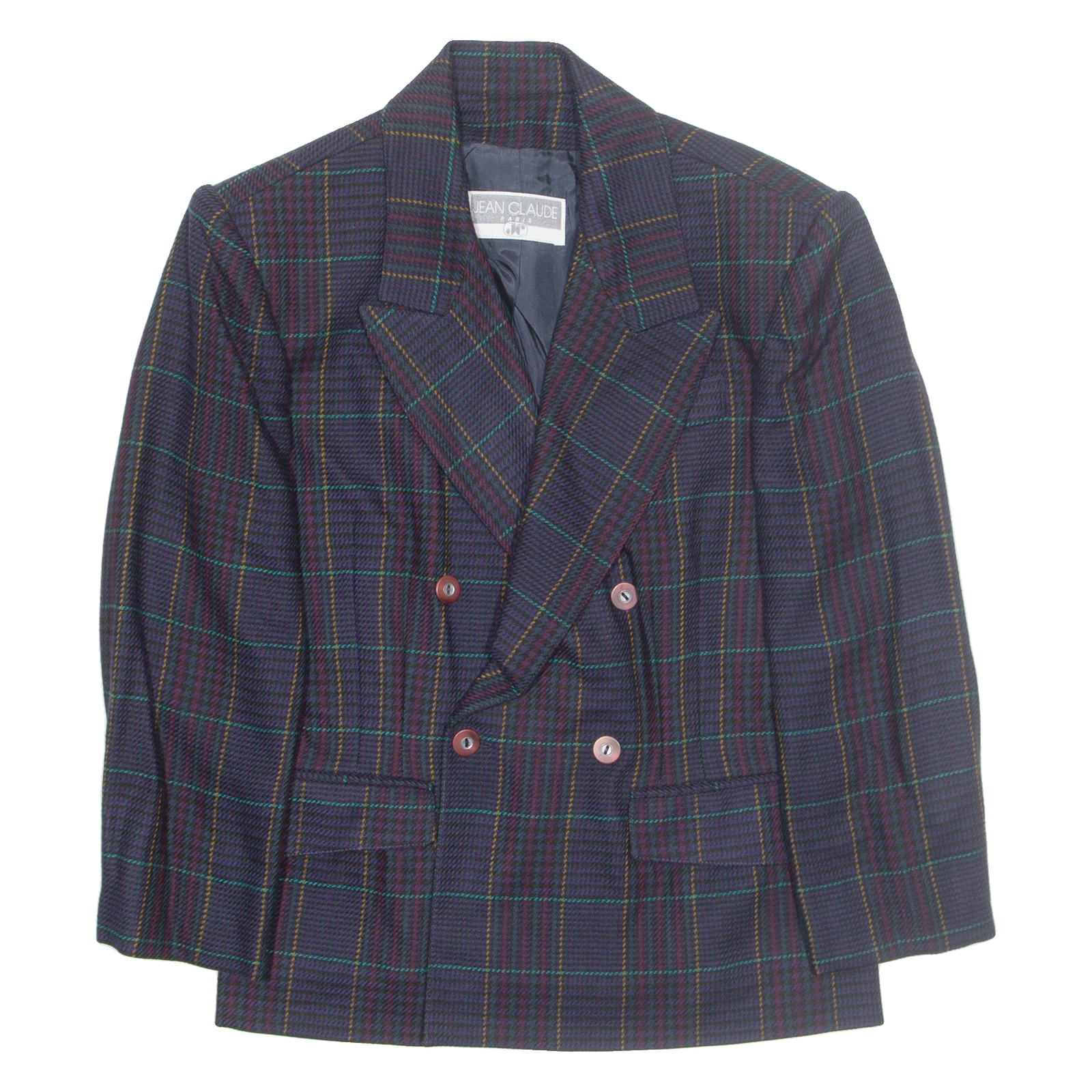 JEAN CLAUDE Paris Womens Blazer Jacket Blue Wool Plaid M Refurbished - N/A refurbished available on Cerqular