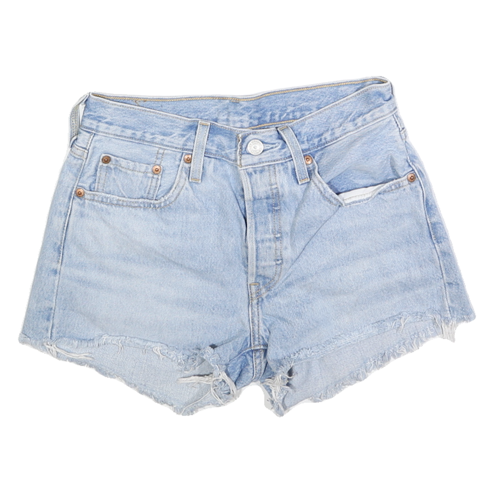 LEVI'S Womens Shorts Blue Denim 501 XS W25 Cut-Off Casual Summer Refurbished - N/A refurbished available on Cerqular