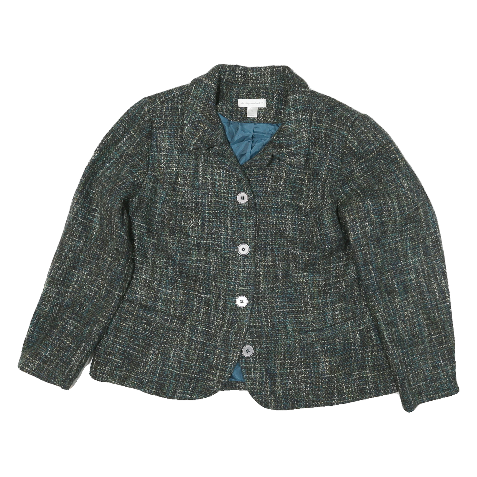 Buy CHRISTOPHER & BANKS Mens Blue Green Cotton Blend Check Button Jacket XL Tailored Refurbished - $42.89 CHRISTOPHER & BANKS Mens Blue Green Cotton Blend Check Button Jacket XL Tailored Refurbished - N/A refurbished available on Cerqular