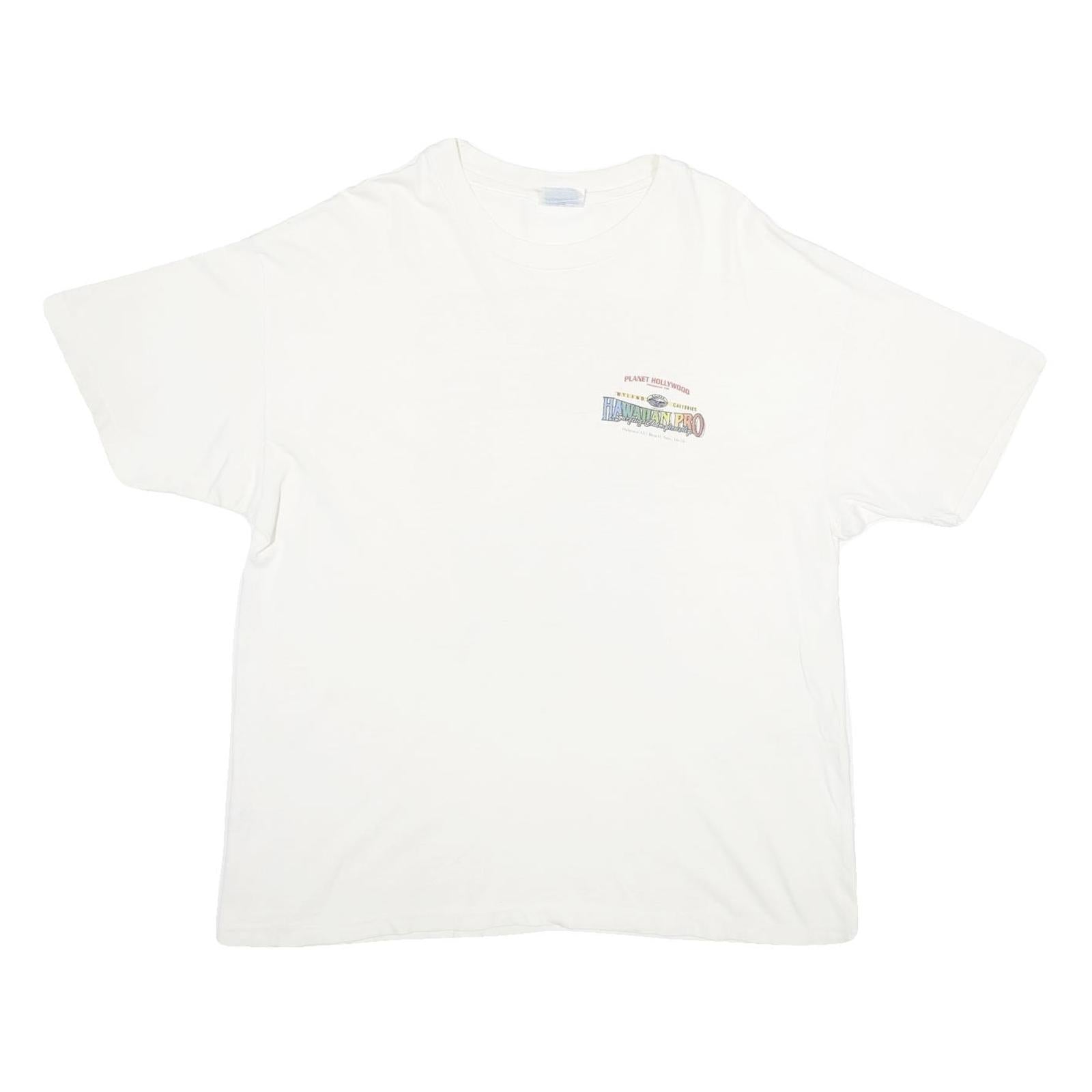 HANES Mens White Hawaiian Pro Graphic T-Shirt XL Short Sleeve Crew Neck Surf Refurbished - N/A refurbished available on Cerqular