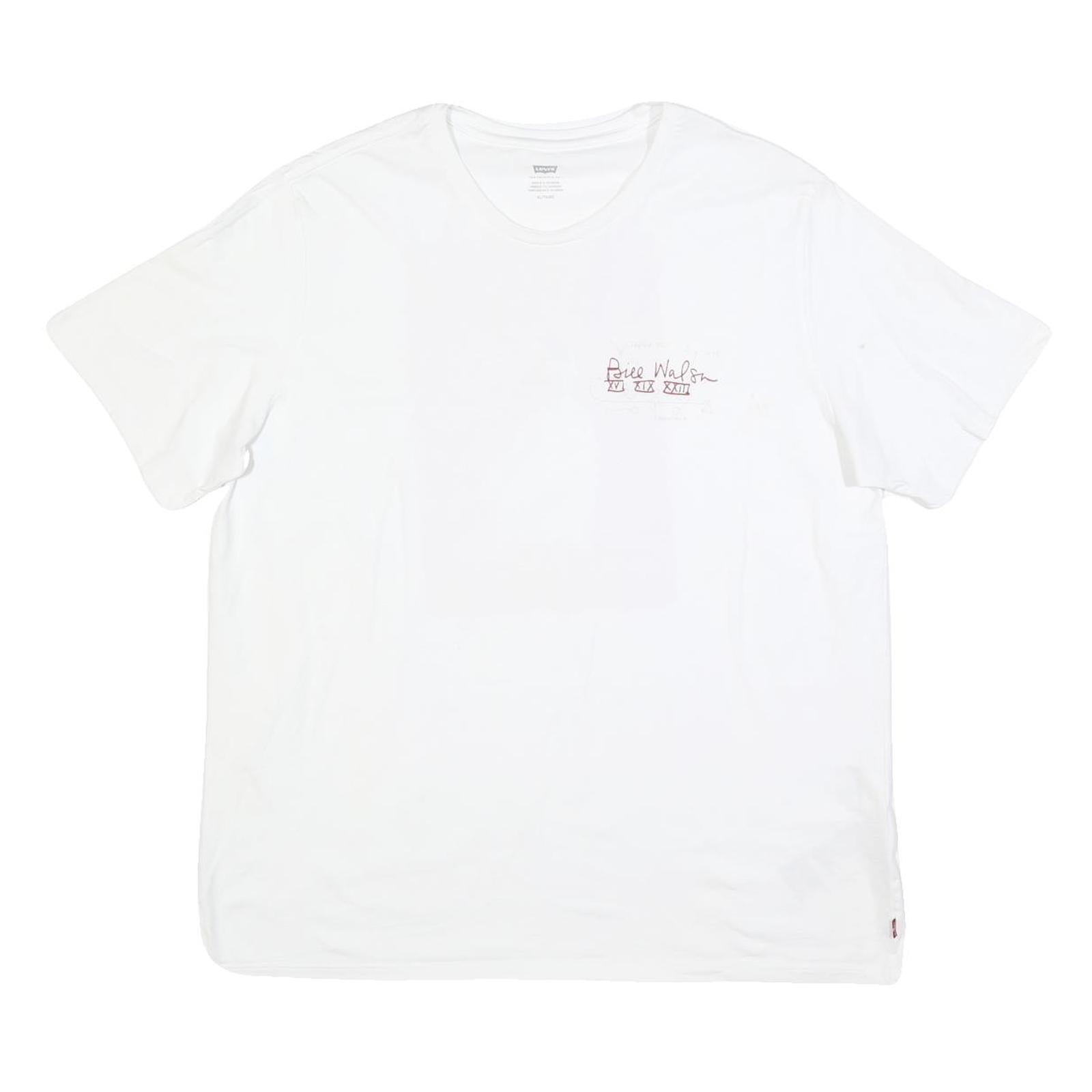 LEVI'S Mens White Graphic T-Shirt XL Short Sleeve Crew Neck Cotton Blend Refurbished - N/A refurbished available on Cerqular