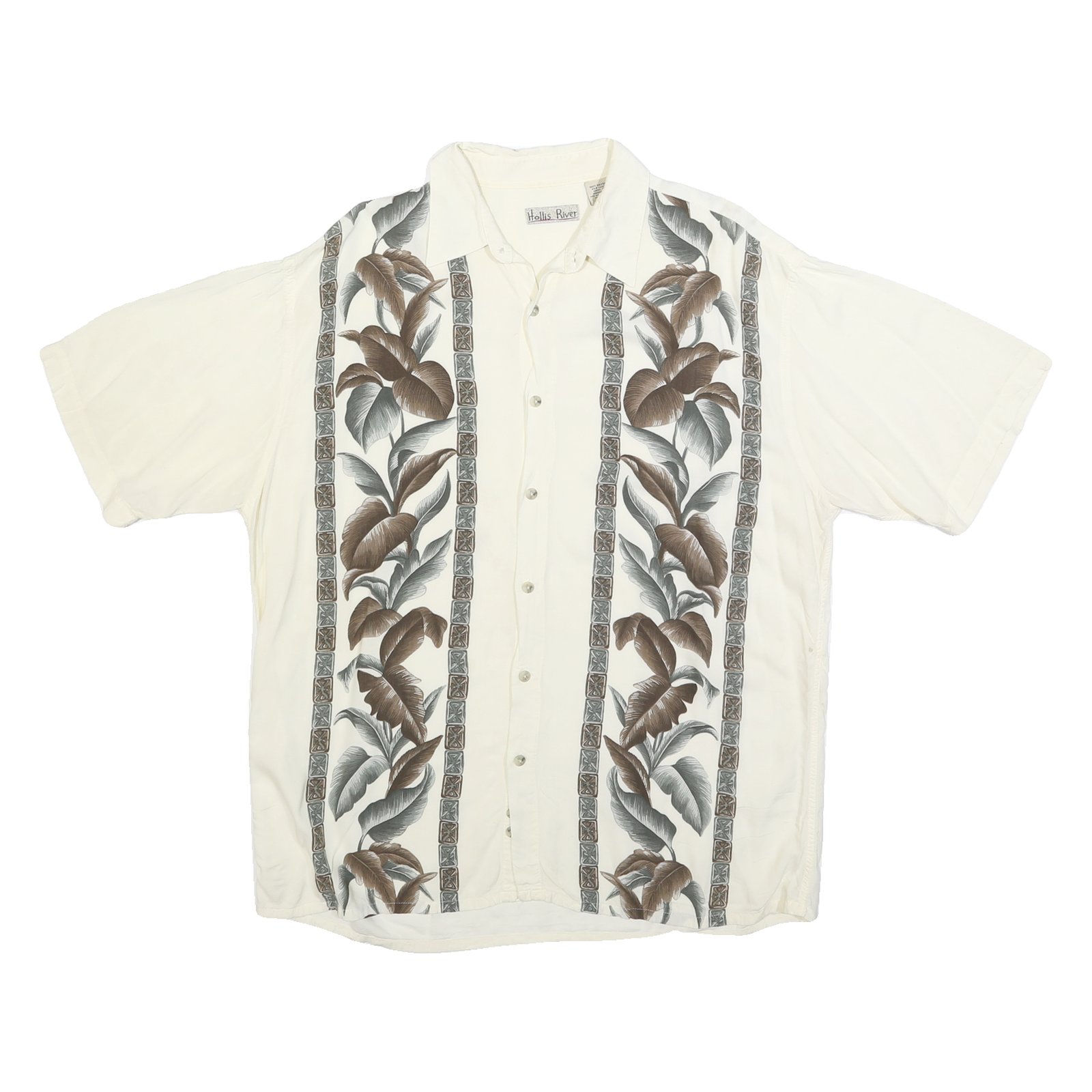 Buy HOLLIS RIVER Mens Cream & Brown Floral Print Cotton Blend Shirt L Relaxed Fit Refurbished - $15.59 HOLLIS RIVER Mens Cream & Brown Floral Print Cotton Blend Shirt L Relaxed Fit Refurbished - N/A refurbished available on Cerqular