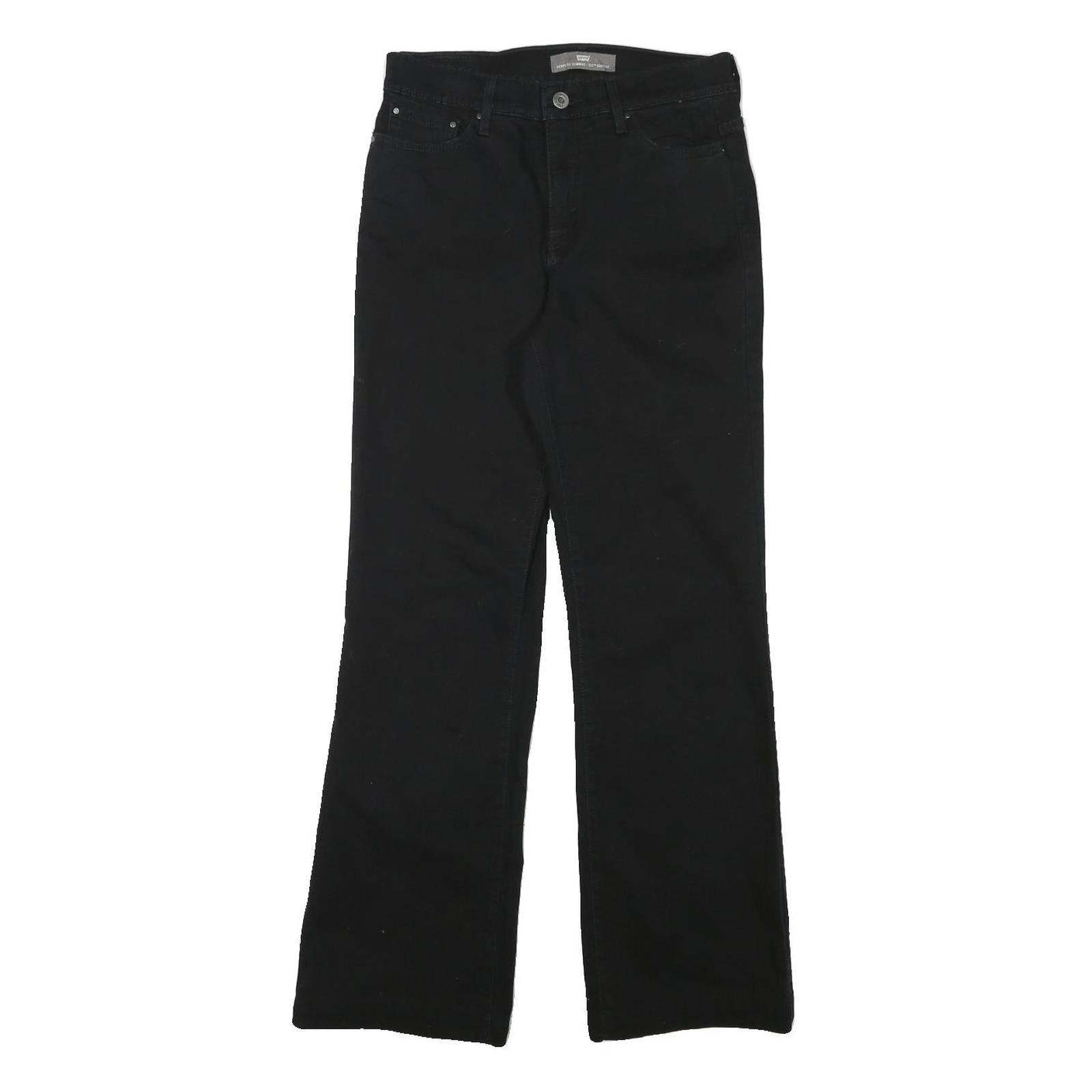 LEVI'S Womens Black Regular Flared Denim Medium Wash W28 L28 Classic Cotton Refurbished - N/A refurbished available on Cerqular