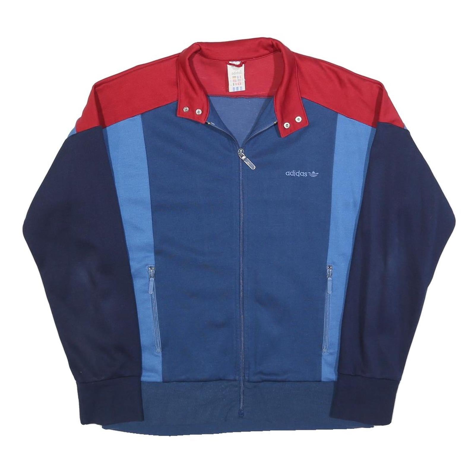 ADIDAS Mens Blue Navy Red Track Jacket XS Polyester Blend Zip Sport Casual Refurbished - N/A refurbished available on Cerqular