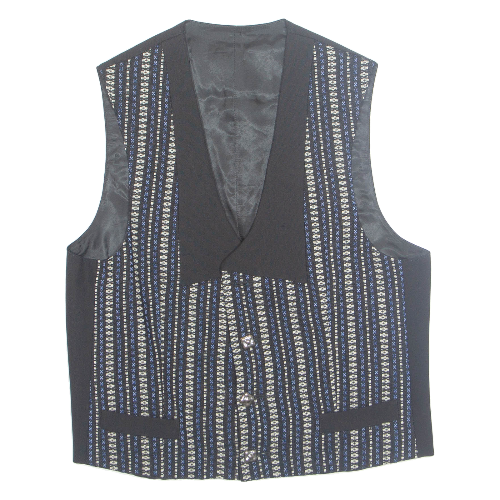Womens Printed Waistcoat Black V-Neck Sleeveless Striped M Refurbished - N/A refurbished available on Cerqular