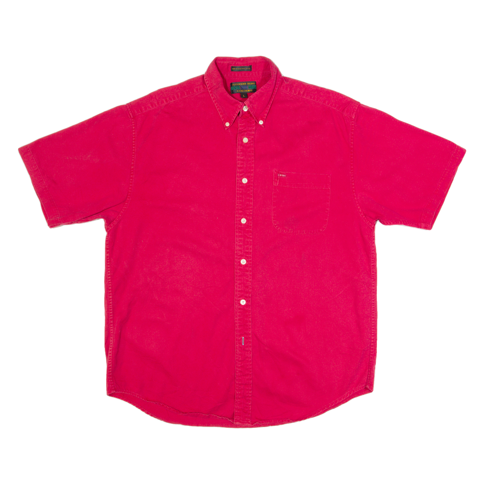ALEXANDER JULIAN Mens Plain Shirt Red L Refurbished - N/A refurbished available on Cerqular